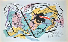 Composition abstraite - Impression sérigraphiée originale d'Henry Miller - 1947