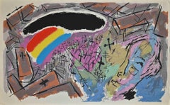 Abstrakte Komposition – Raumteilerdruck von Henry Miller – 1947