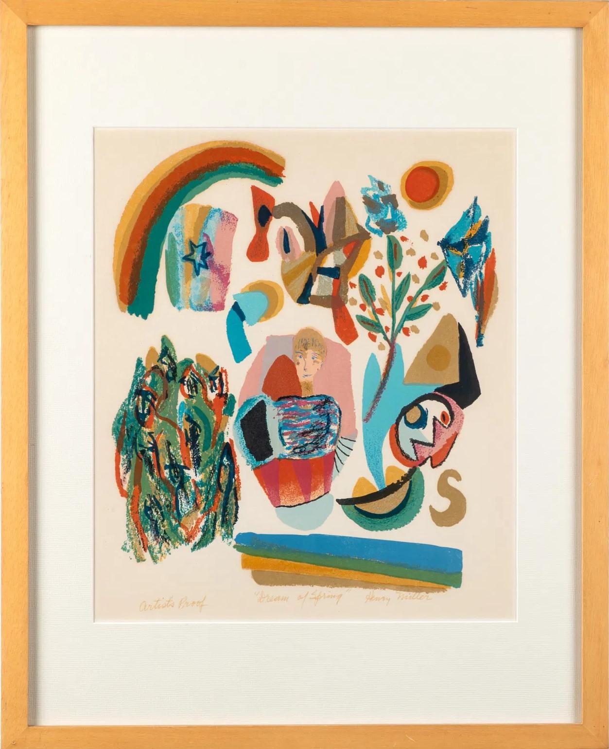 Abstract Print di Henry Miller - HENRY "Sogno di primavera", stampa litografica firmata e prova d'artista