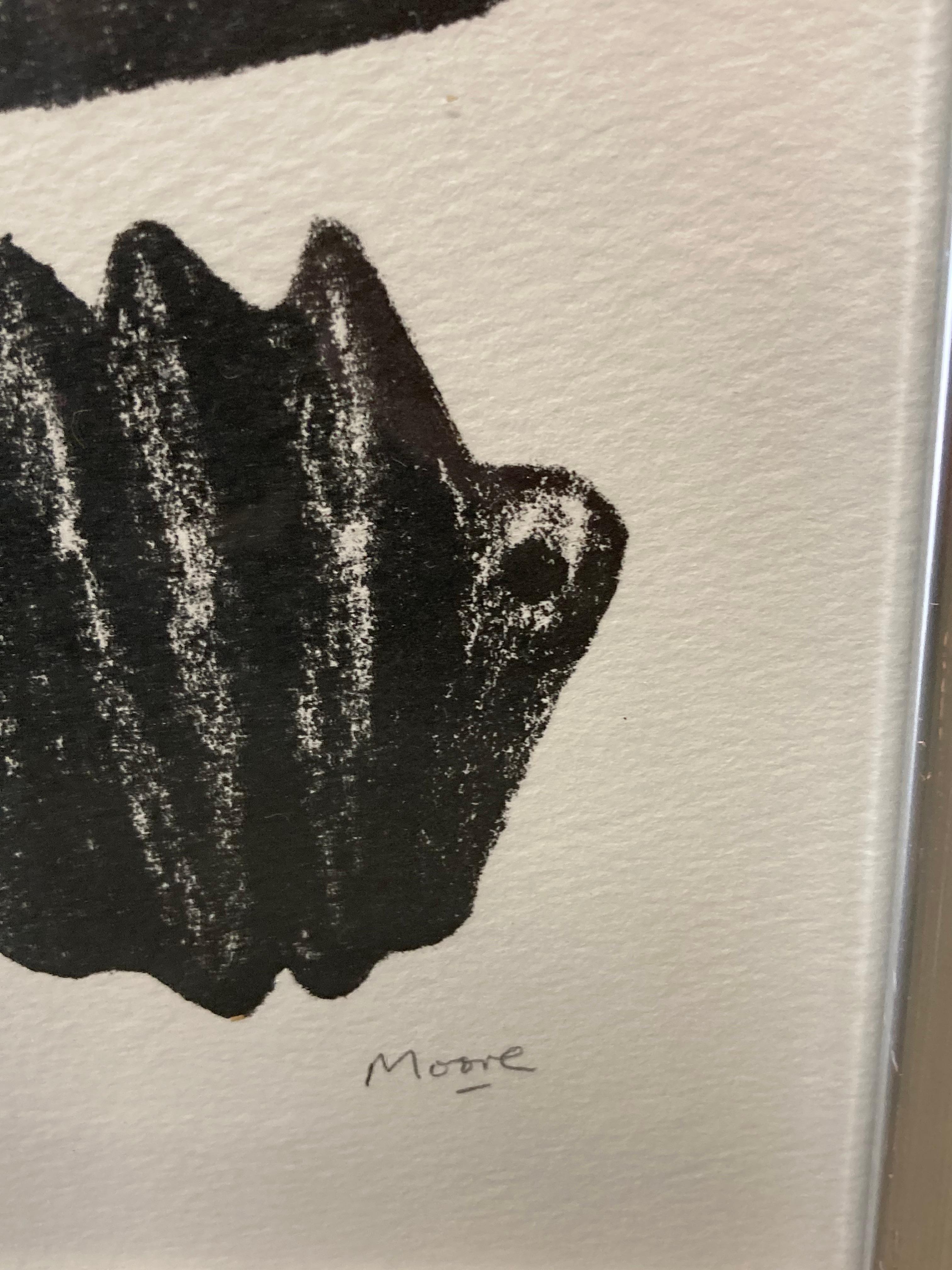 Mid-Century Modern Henry Moore '1898 1986', Six Stones, Lithograph, 1973, Signed and Numbered