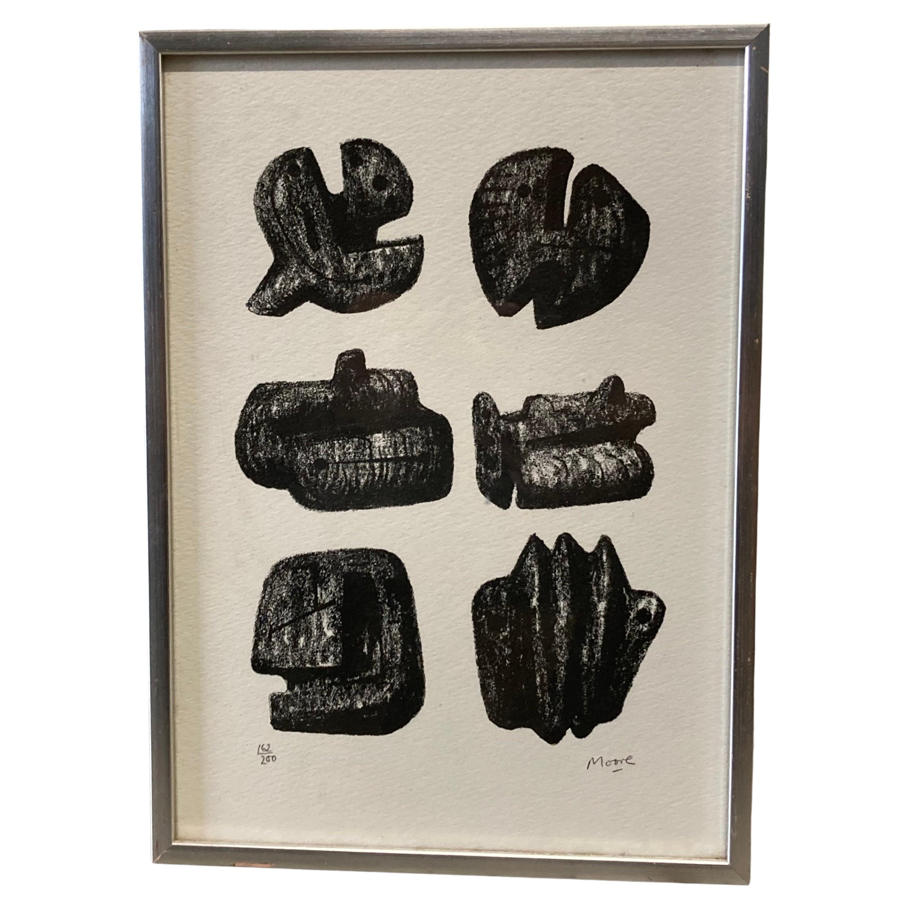 Henry Moore '1898 1986', Six Stones, Lithograph, 1973, Signed and Numbered