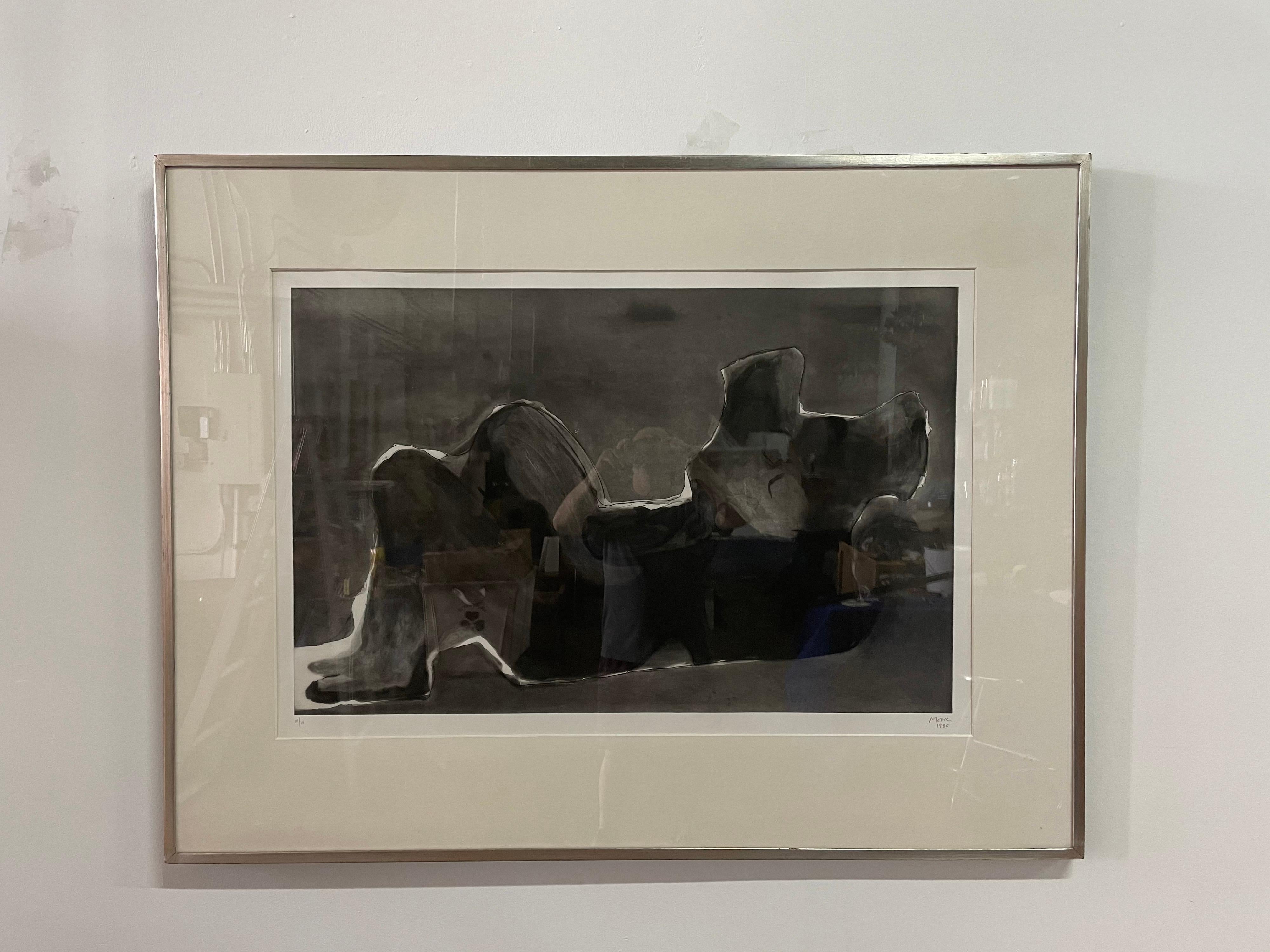 Henry Moore 1980 Aquatint Etching, Reclining Figure Terra Cotta 6