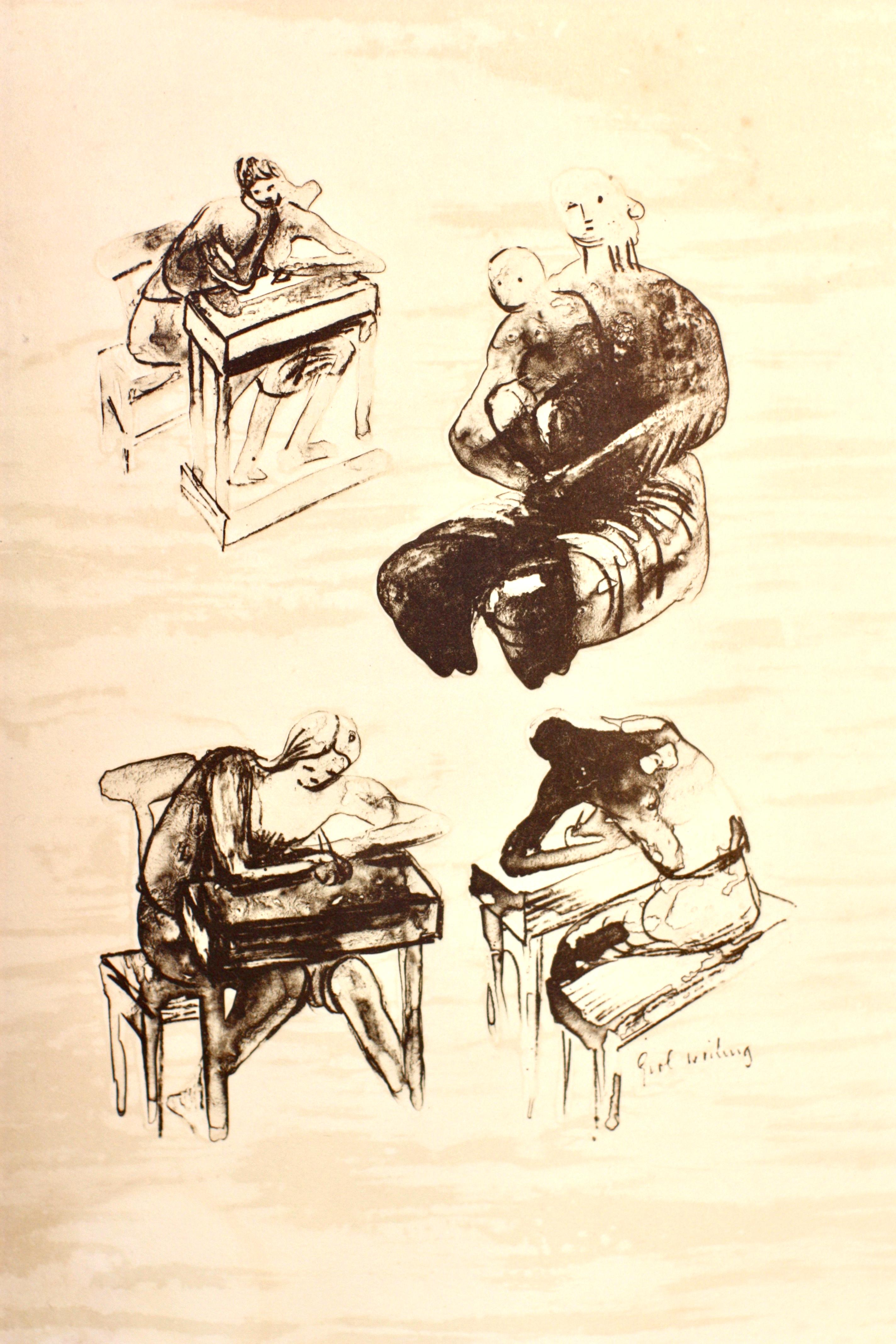 XX secolo Henry Moore, (britannico, 1898-1986) Litografia in vendita