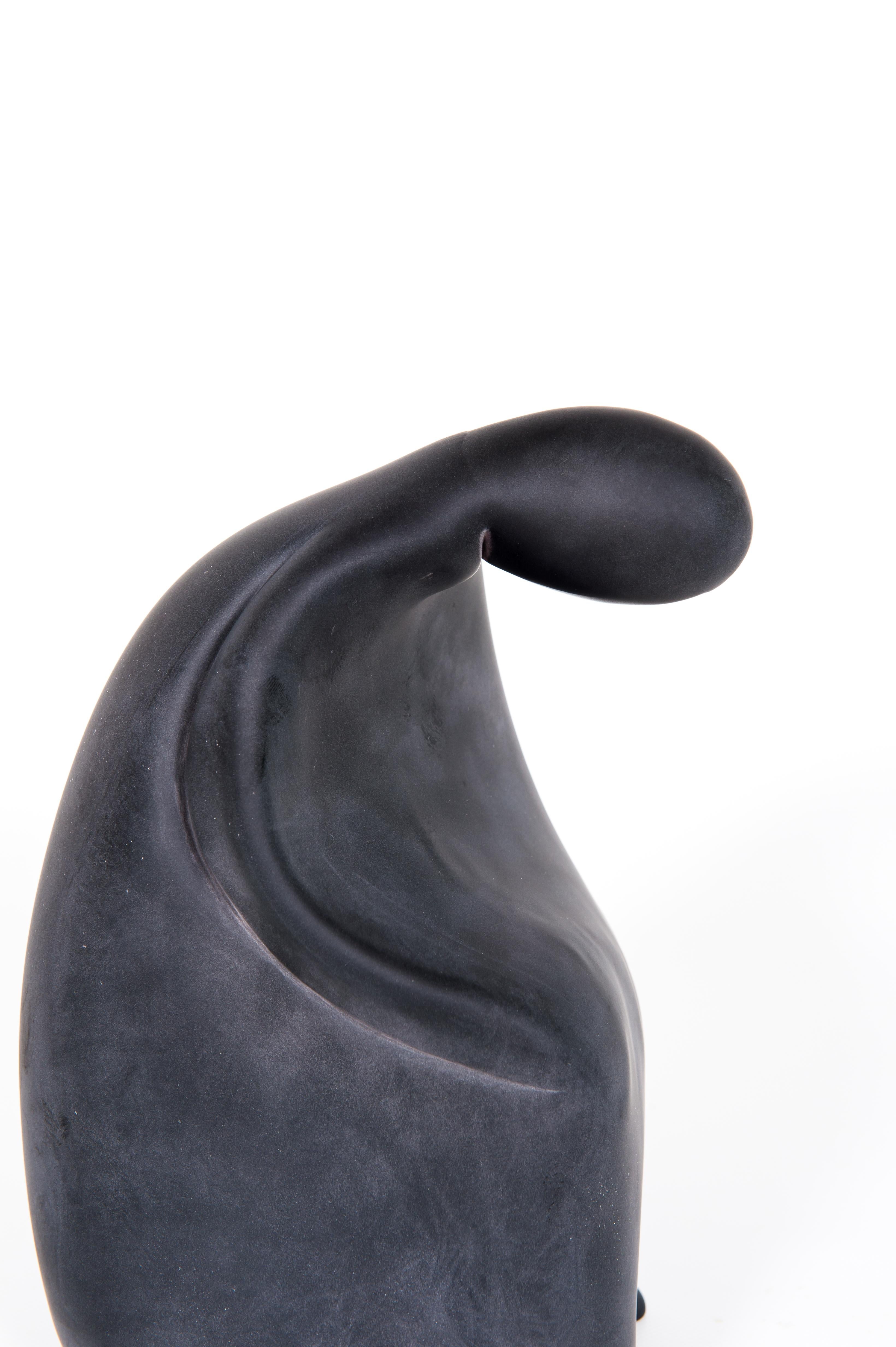 Italian Trio of  black Sculptures Blown Murano Glass  Romano Donà, contemporary 4