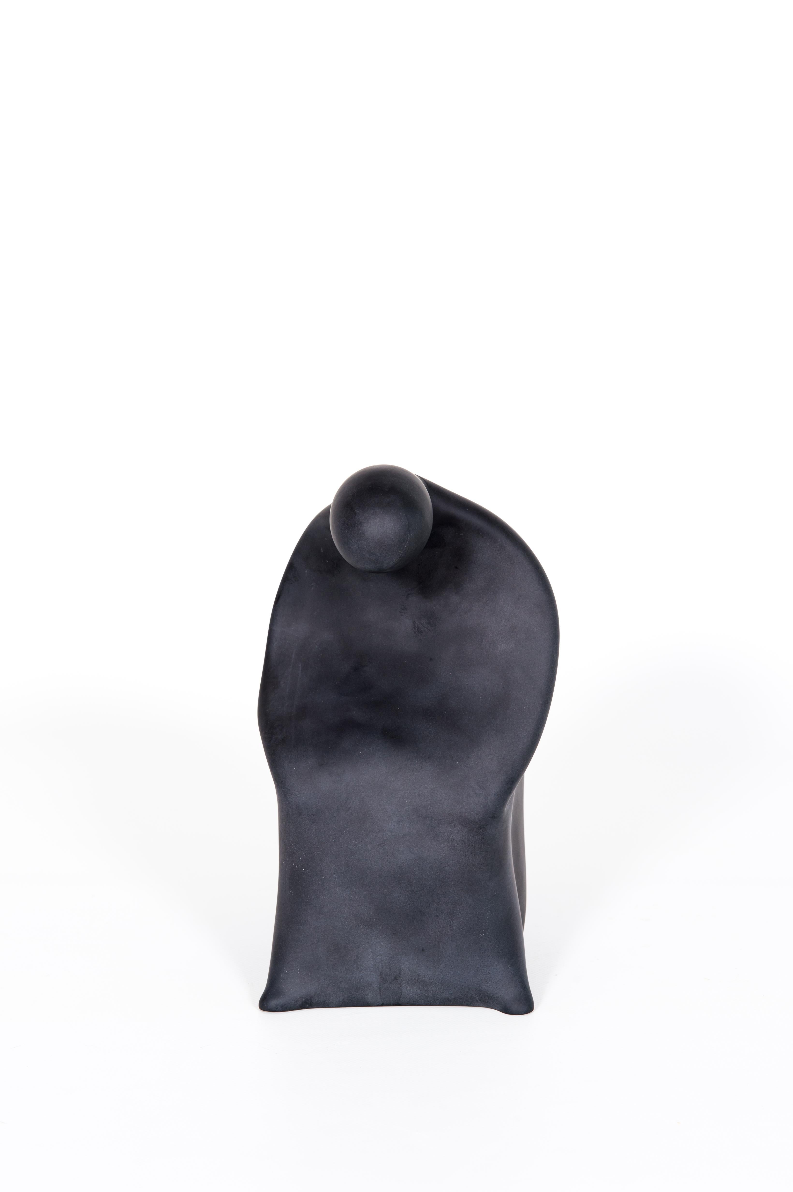 Italian Trio of  black Sculptures Blown Murano Glass  Romano Donà, contemporary 7