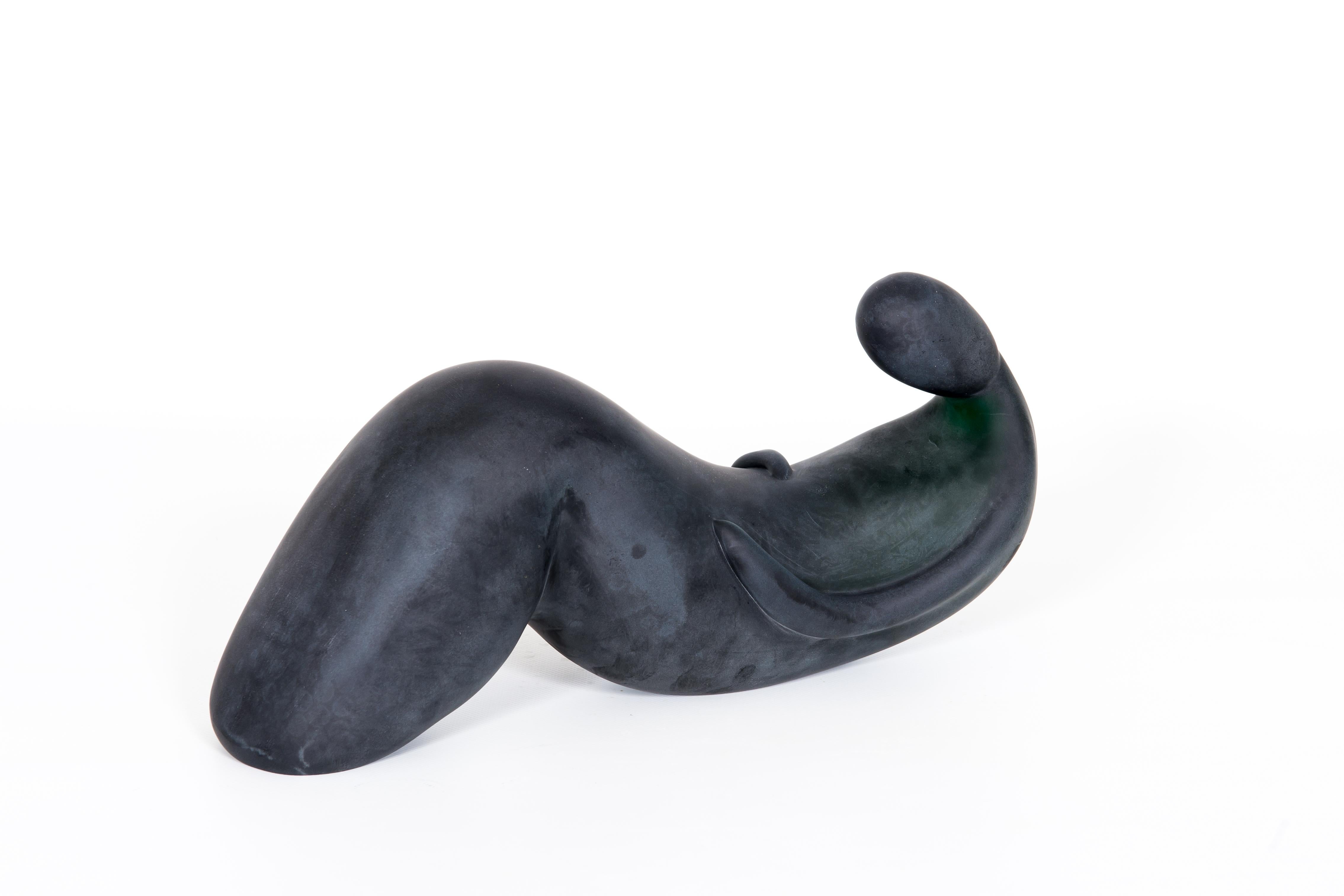 Italian Trio of  black Sculptures Blown Murano Glass  Romano Donà, contemporary 14