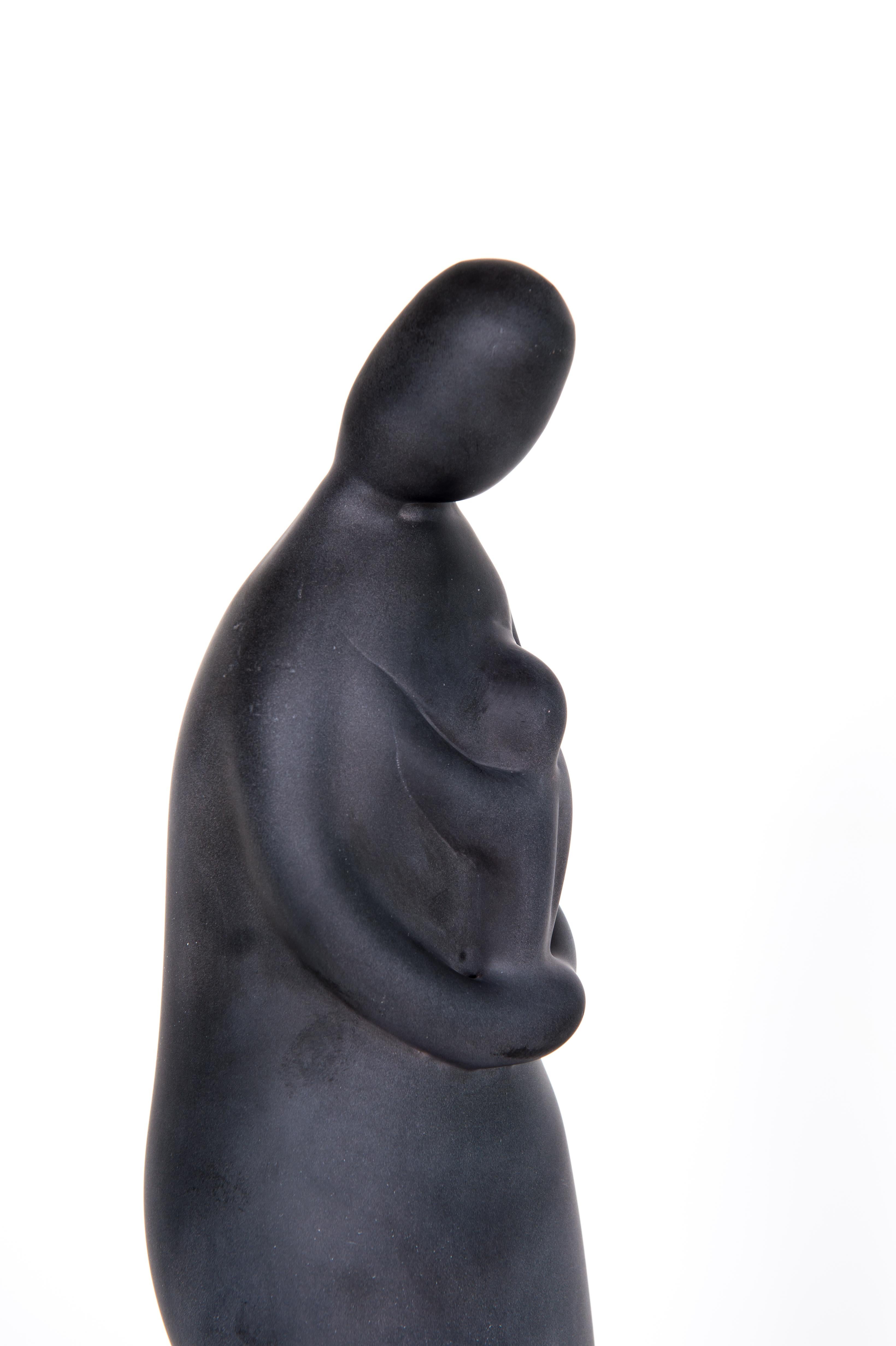 Mid-Century Modern Italian Trio of  black Sculptures Blown Murano Glass  Romano Donà, contemporary