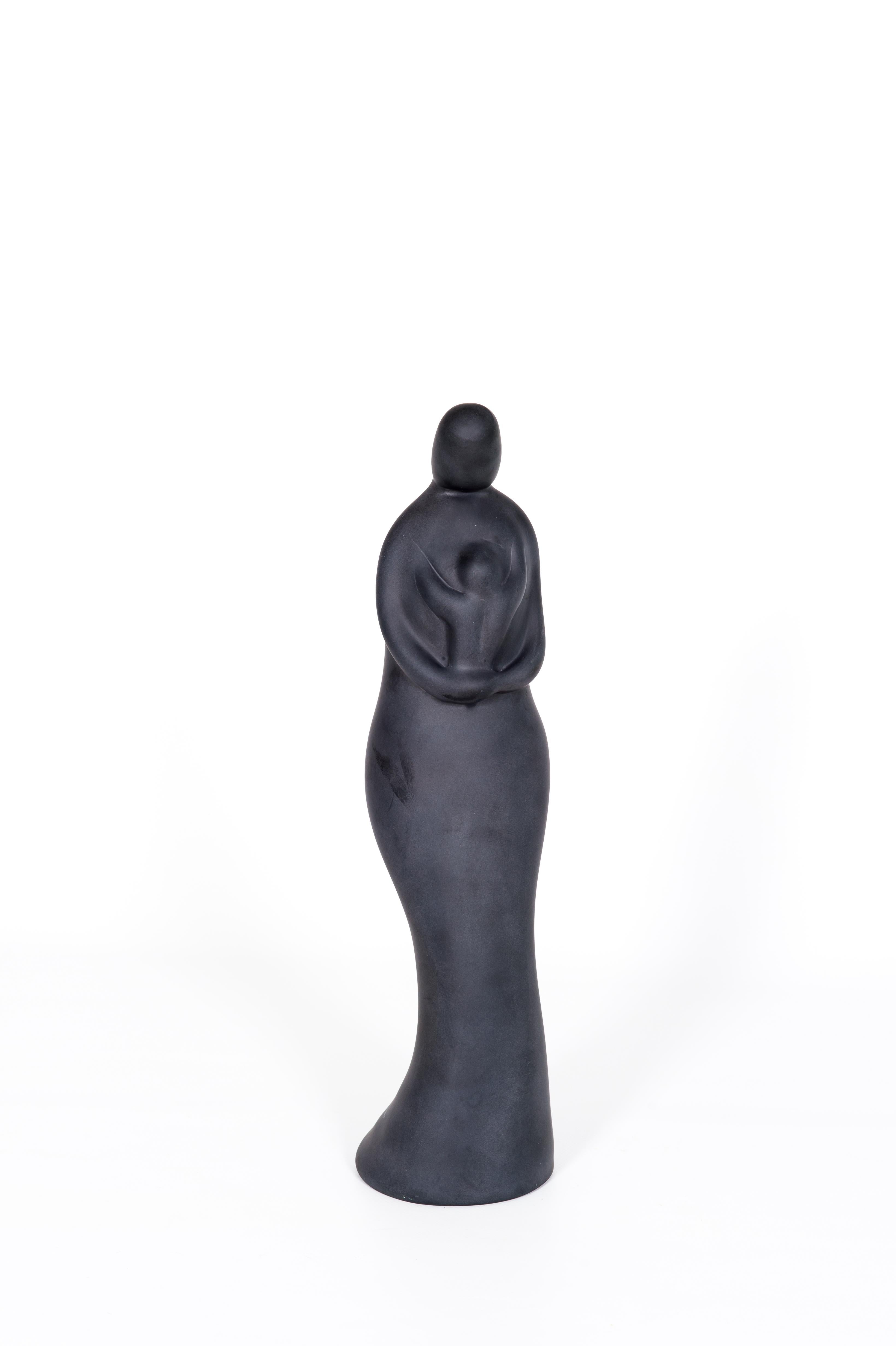 Italian Trio of  black Sculptures Blown Murano Glass  Romano Donà, contemporary In Excellent Condition In Villaverla, IT