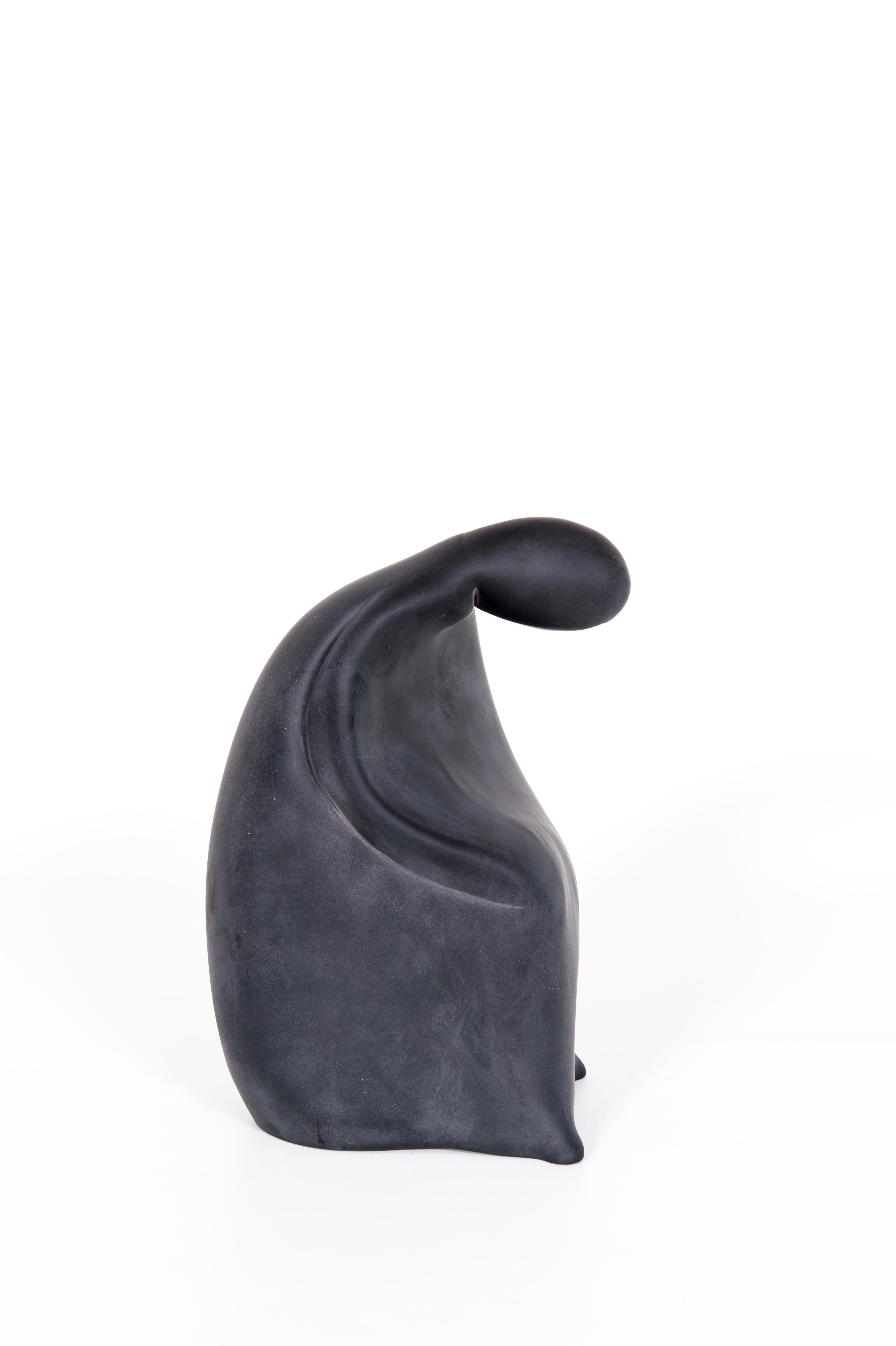 Italian Trio of  black Sculptures Blown Murano Glass  Romano Donà, contemporary 3