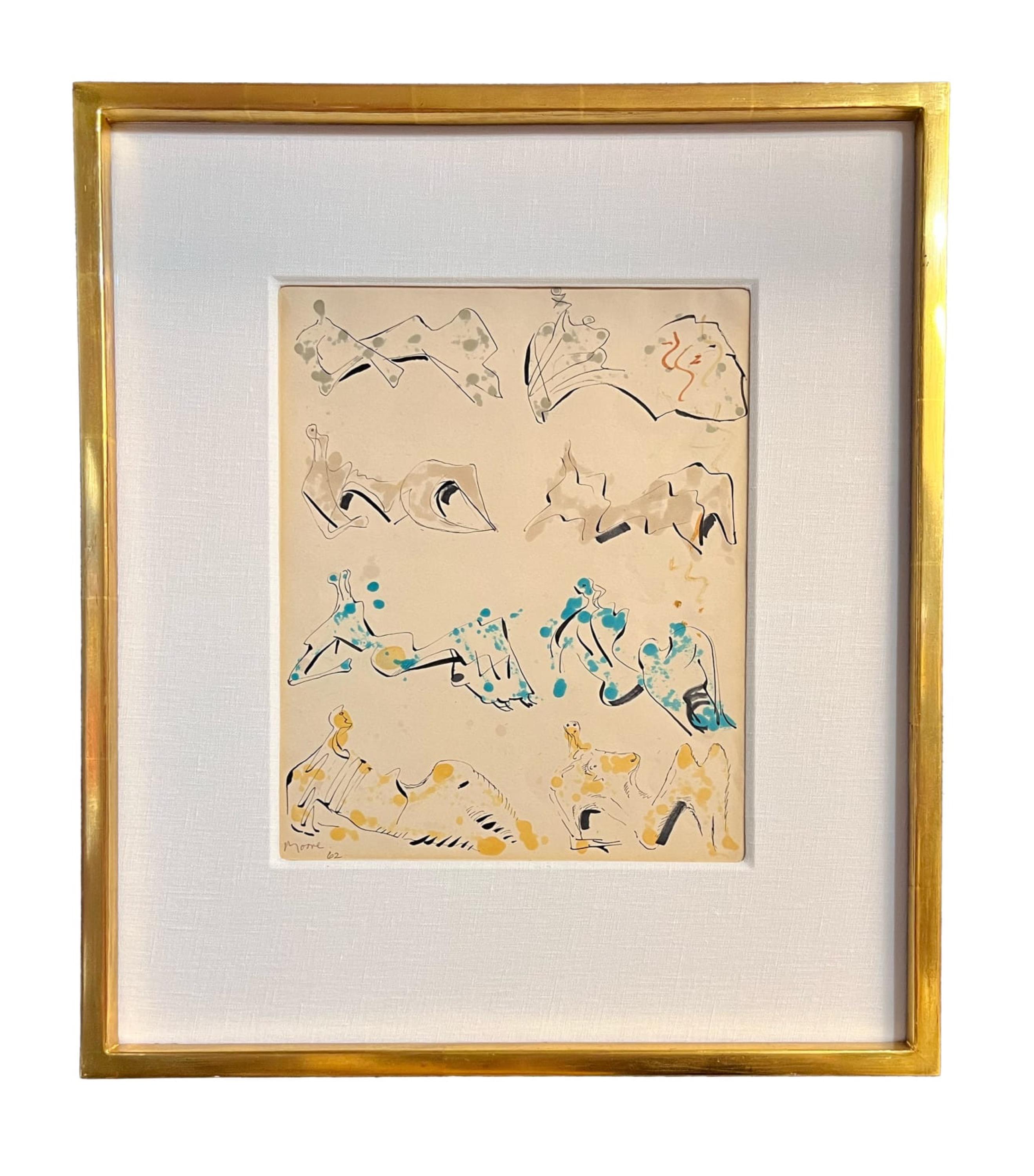 Eight Reclining Figures - Mixed Media Art by Henry Moore