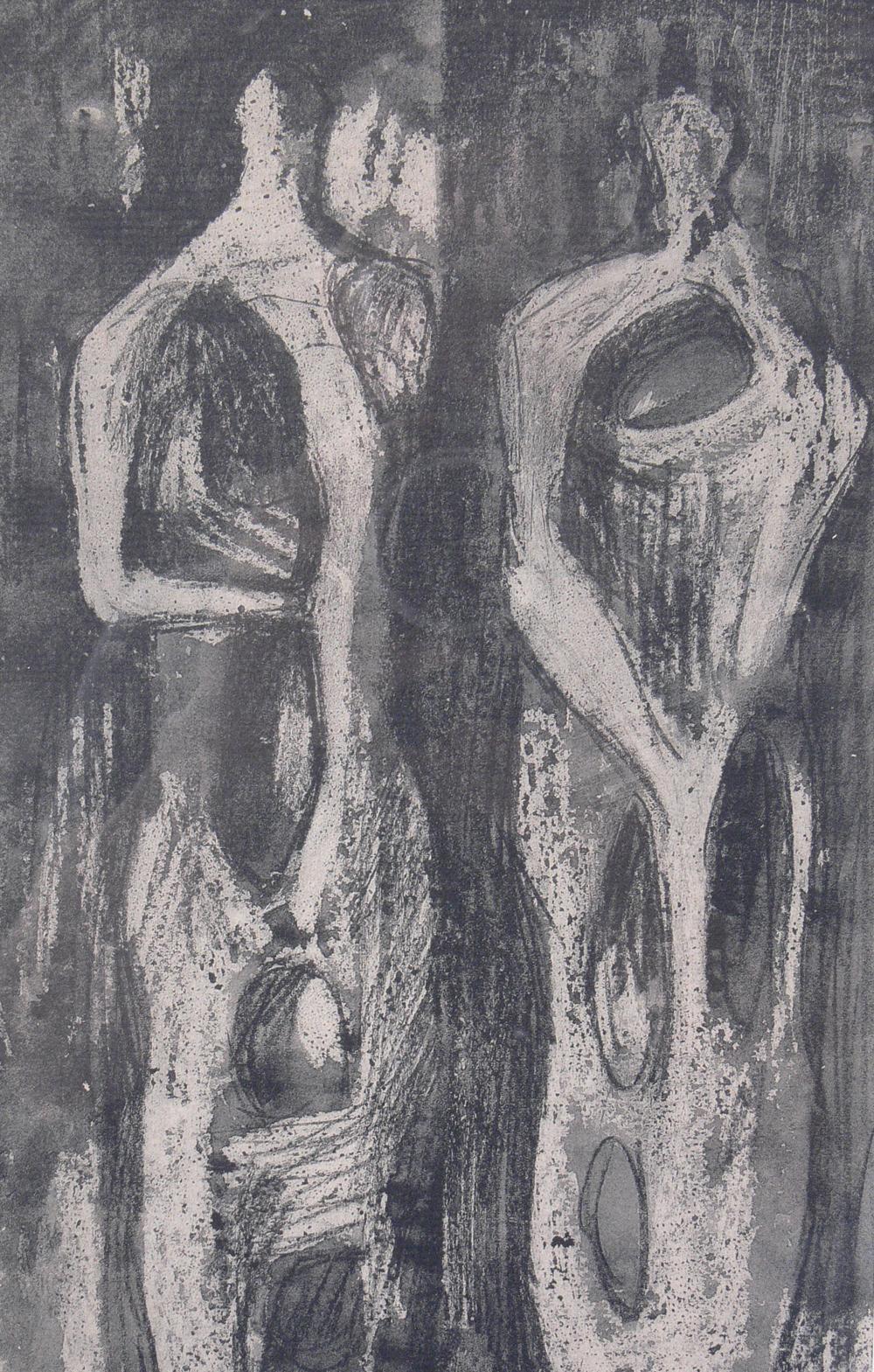 Glass Henry Moore Modernist Prints