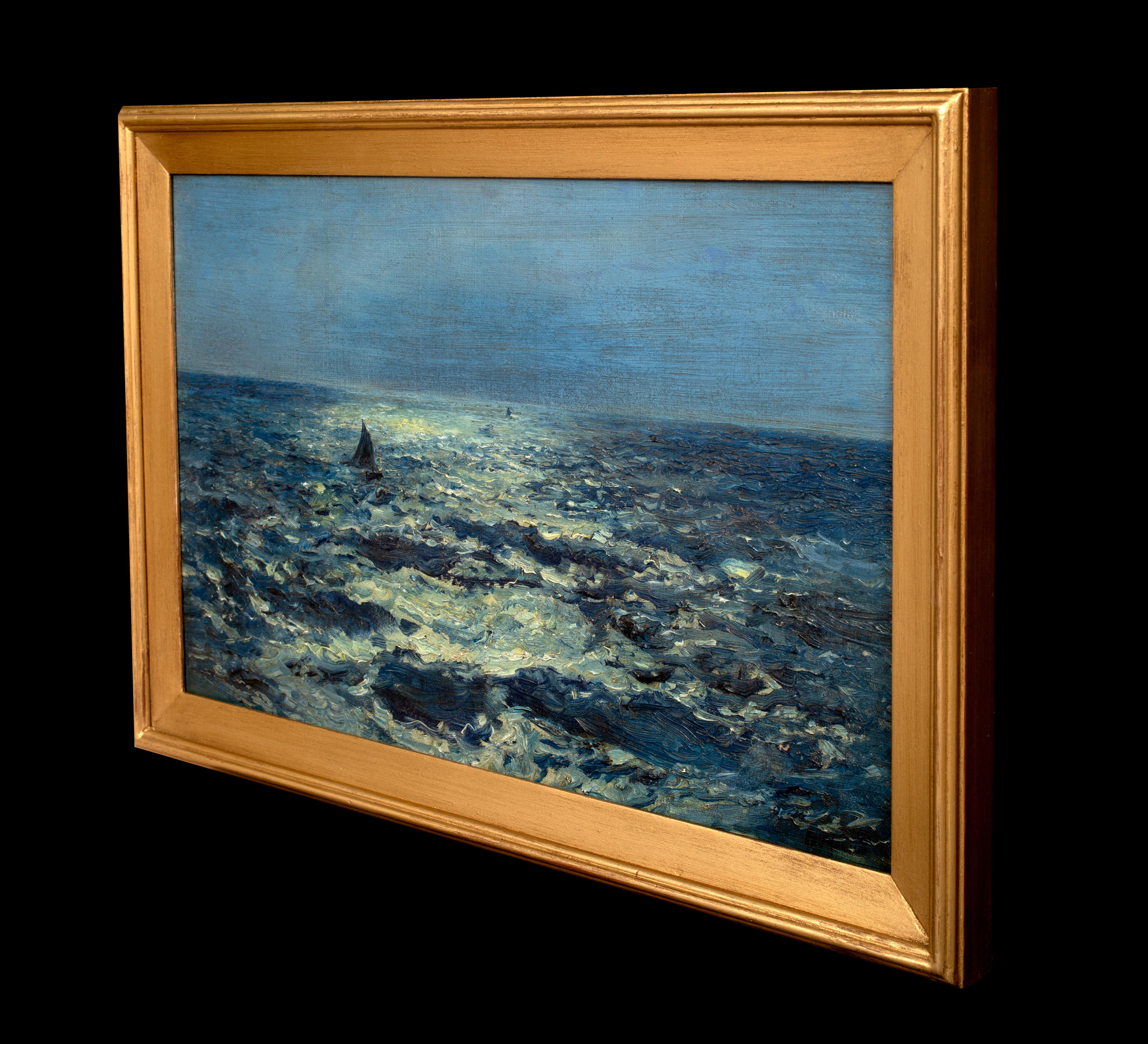 Moonlit Seascape, 19th Century   by HENRY MOORE (1831-1895) For Sale 5