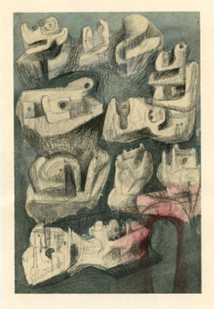 (after) Henry Moore - "Objets" pochoir