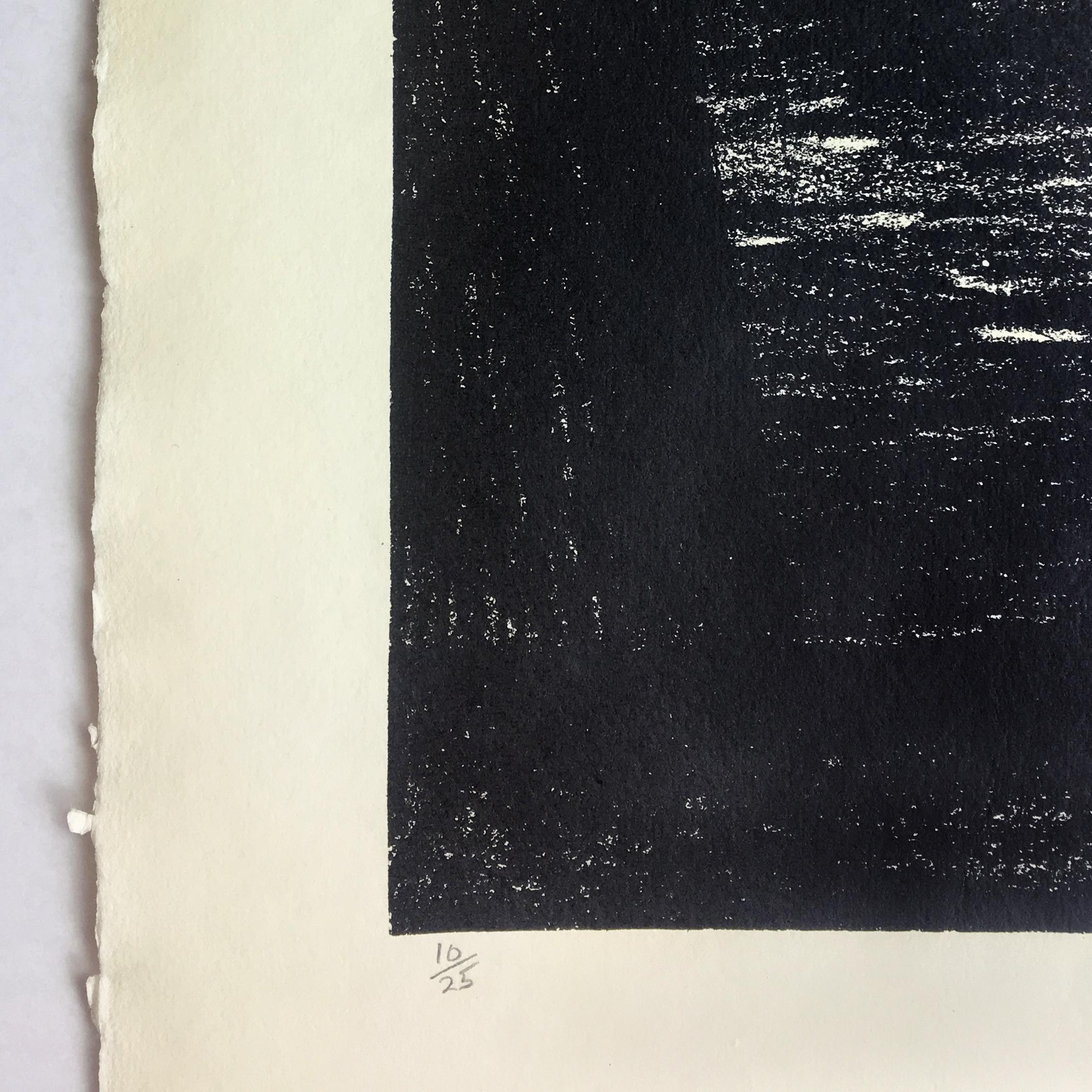 Bridge: abstrakte schwarze Zeichnung nach Auden-Gedicht und Yorkshire-Landschaft (Moderne), Print, von Henry Moore