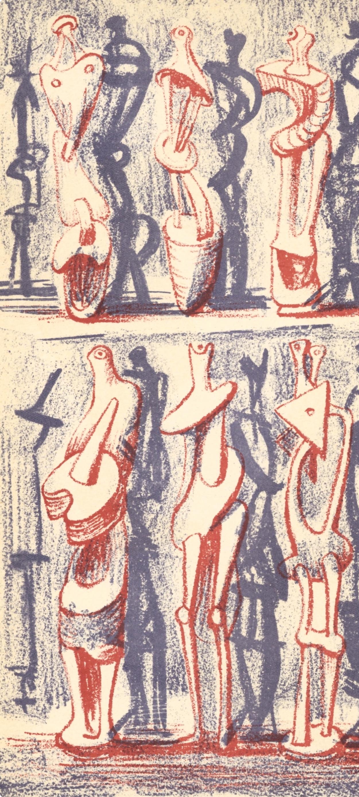 Composition (Cramer 36), Société internationale d'art XXe siècle - Print de Henry Moore