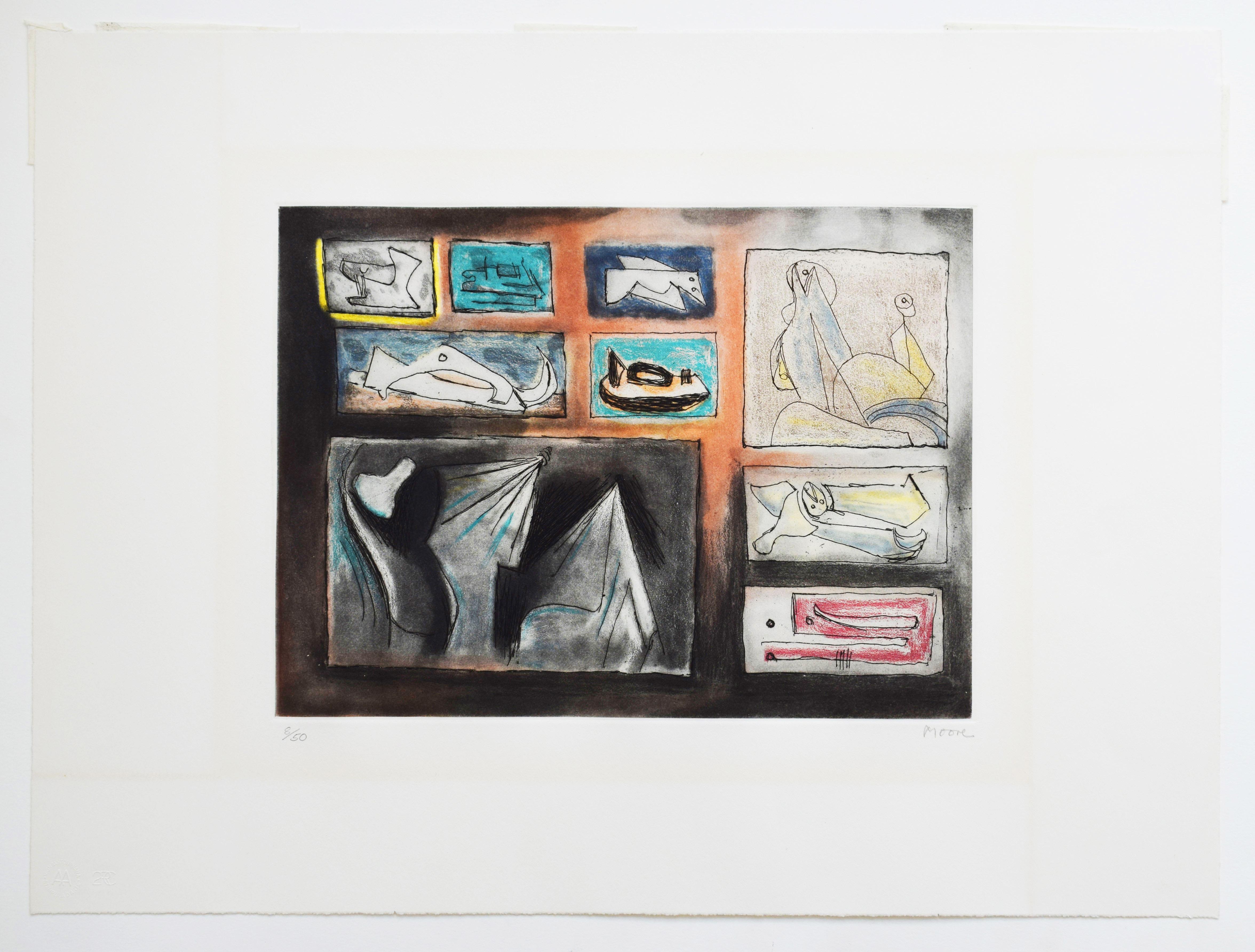 Composition II, from: Sculptural Ideas - British Art - Print by Henry Moore