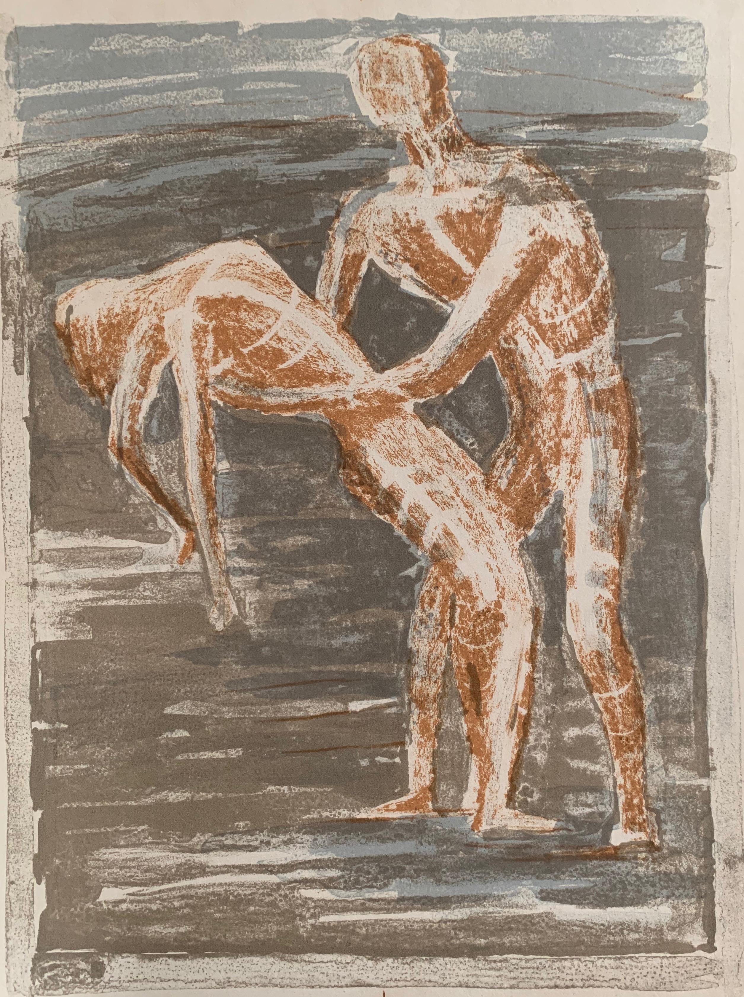 Henry Moore Figurative Print - Death of Mira