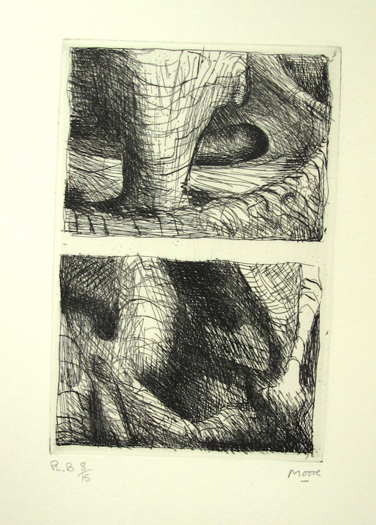 Elephant Skull - Original Etchings by Henry Moore - 1970 4