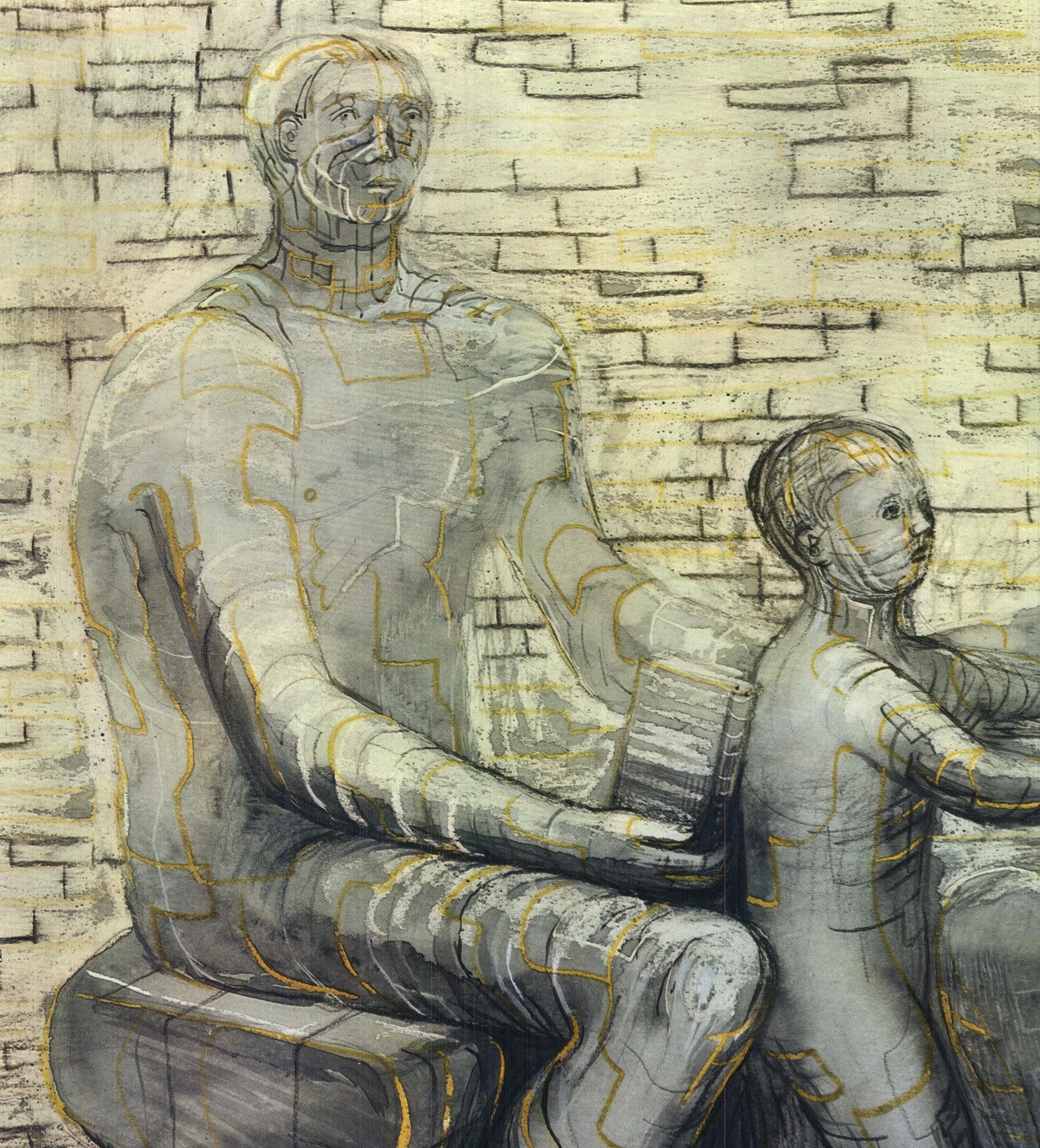 Family Group - Modern Print by Henry Moore