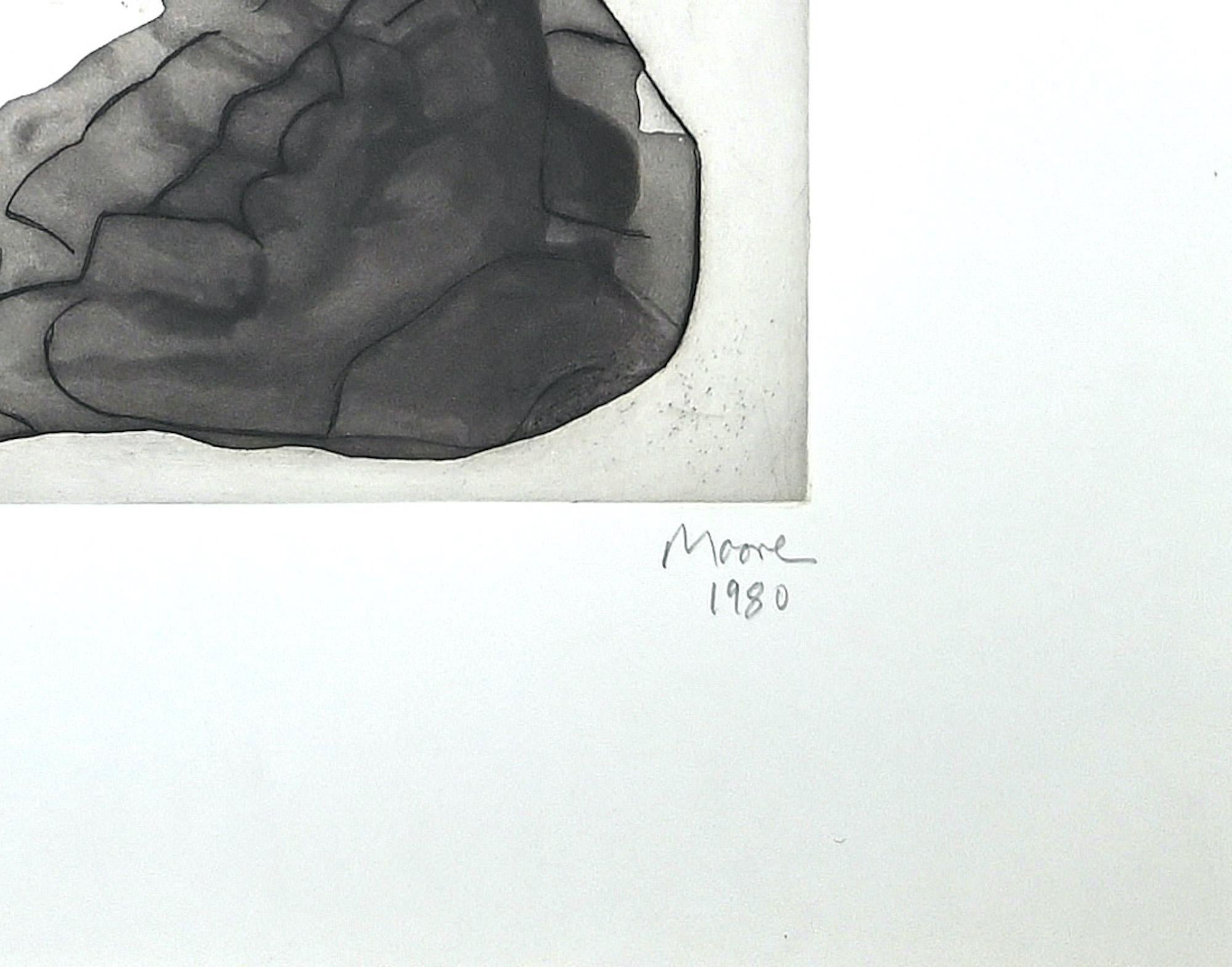 Five Sculptural Ideas - Original Etching by Henry Moore - 1980 2