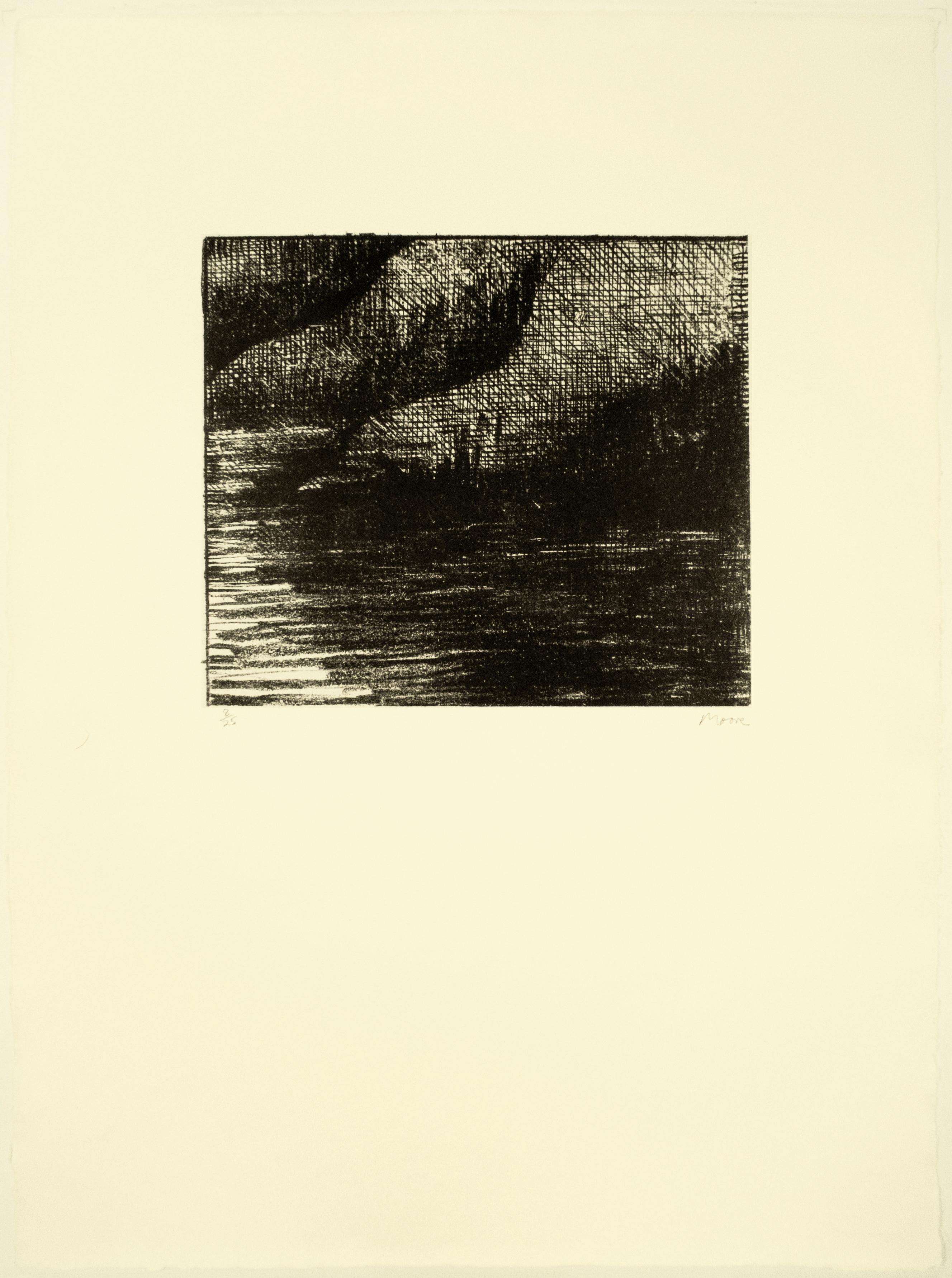 Fjord by Henry Moore drawing of Scottish landscape for W.H. Auden poetry book  For Sale 1