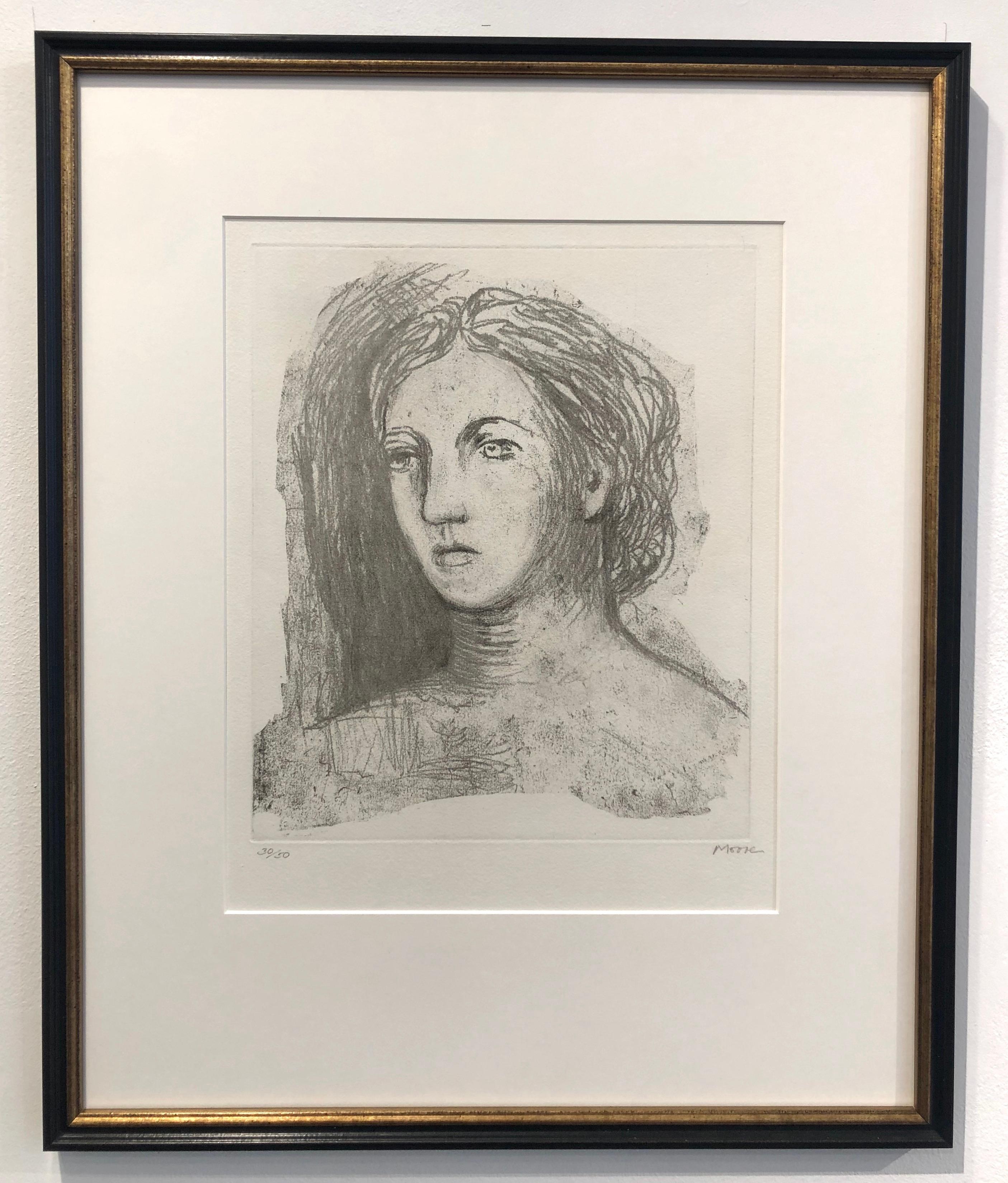 Head of a Woman - Print by Henry Moore