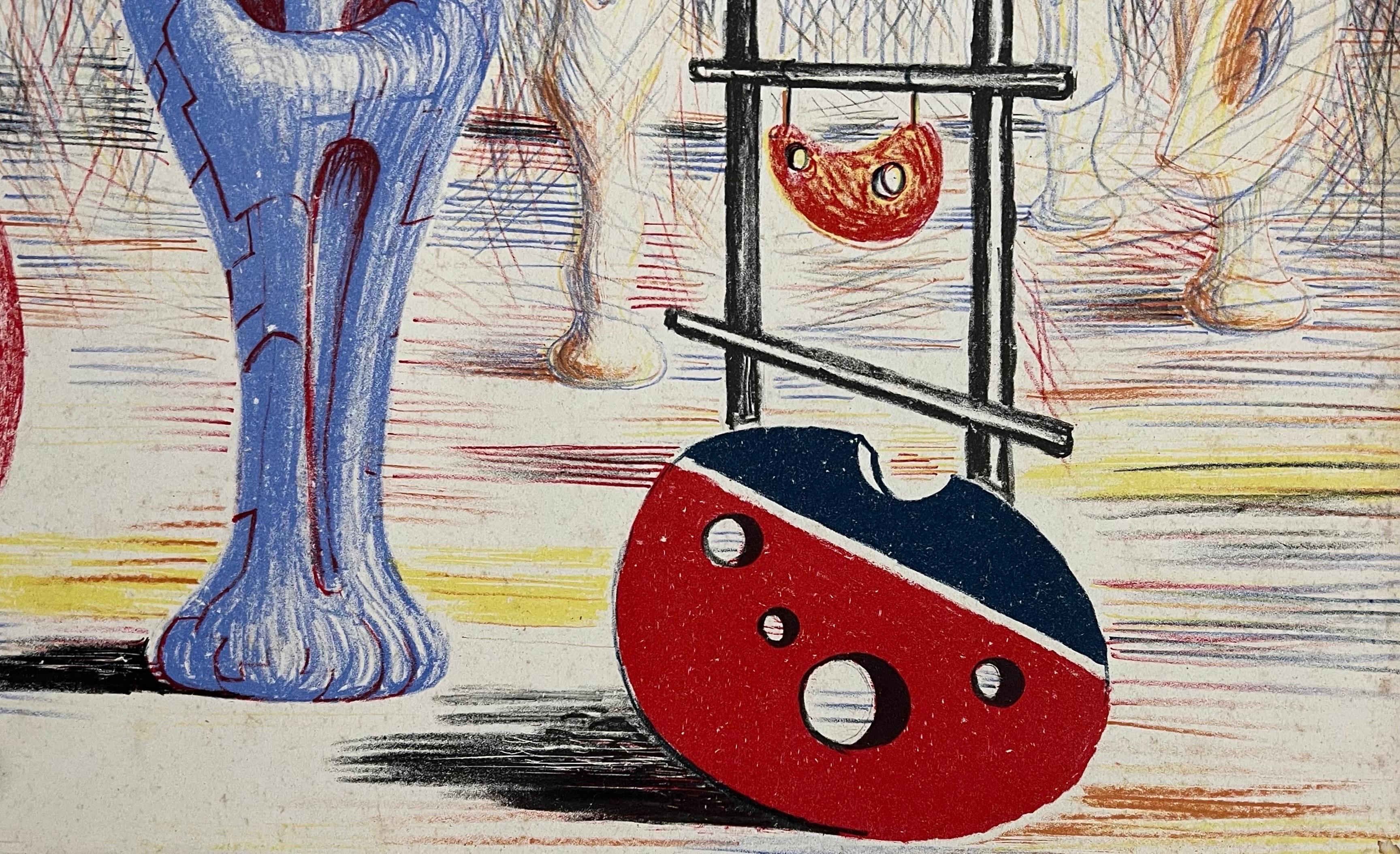 Henry Moore 1949 School Prints Rote Skulptur Lithographie „Skulptur-Objekte“ 10