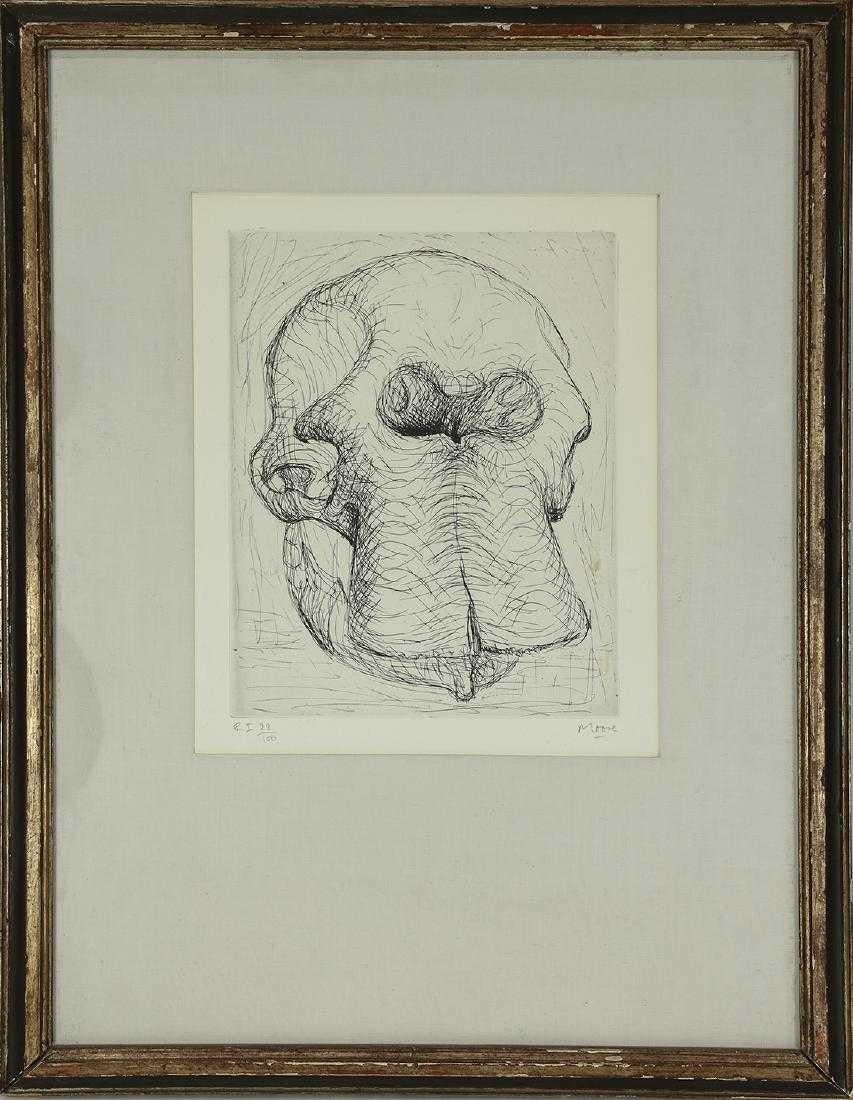 Henry Moore 'Elephant Skull I' Signed Limited Edition Etching 2
