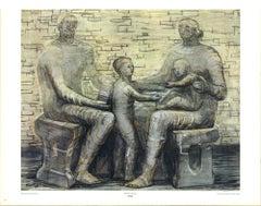 Vintage Henry Moore 'Family Group' 