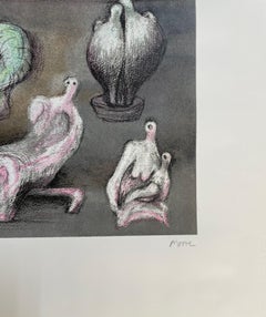Henry Moore, "Five Ideas for Sculpture, " original lithograph, hand signed