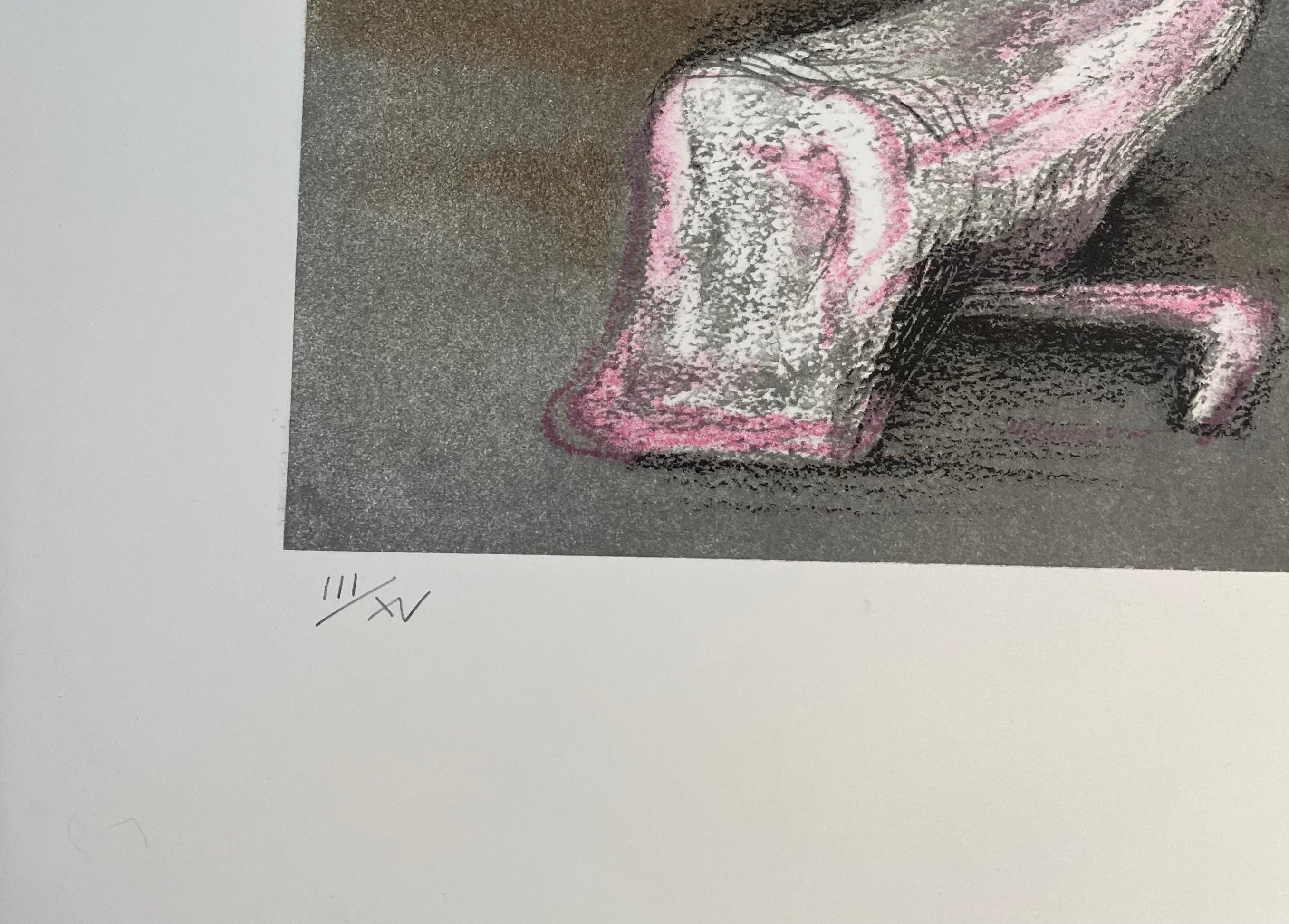 Henry Moore, « Five Ideas for Sculpture », lithographie originale, signée à la main en vente 2