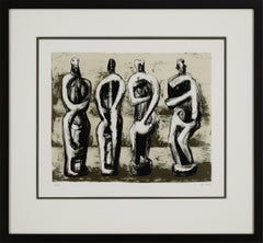 Henry Moore "Four Standing Figures" Signed Color Lithograph, 1978, Ed. 50