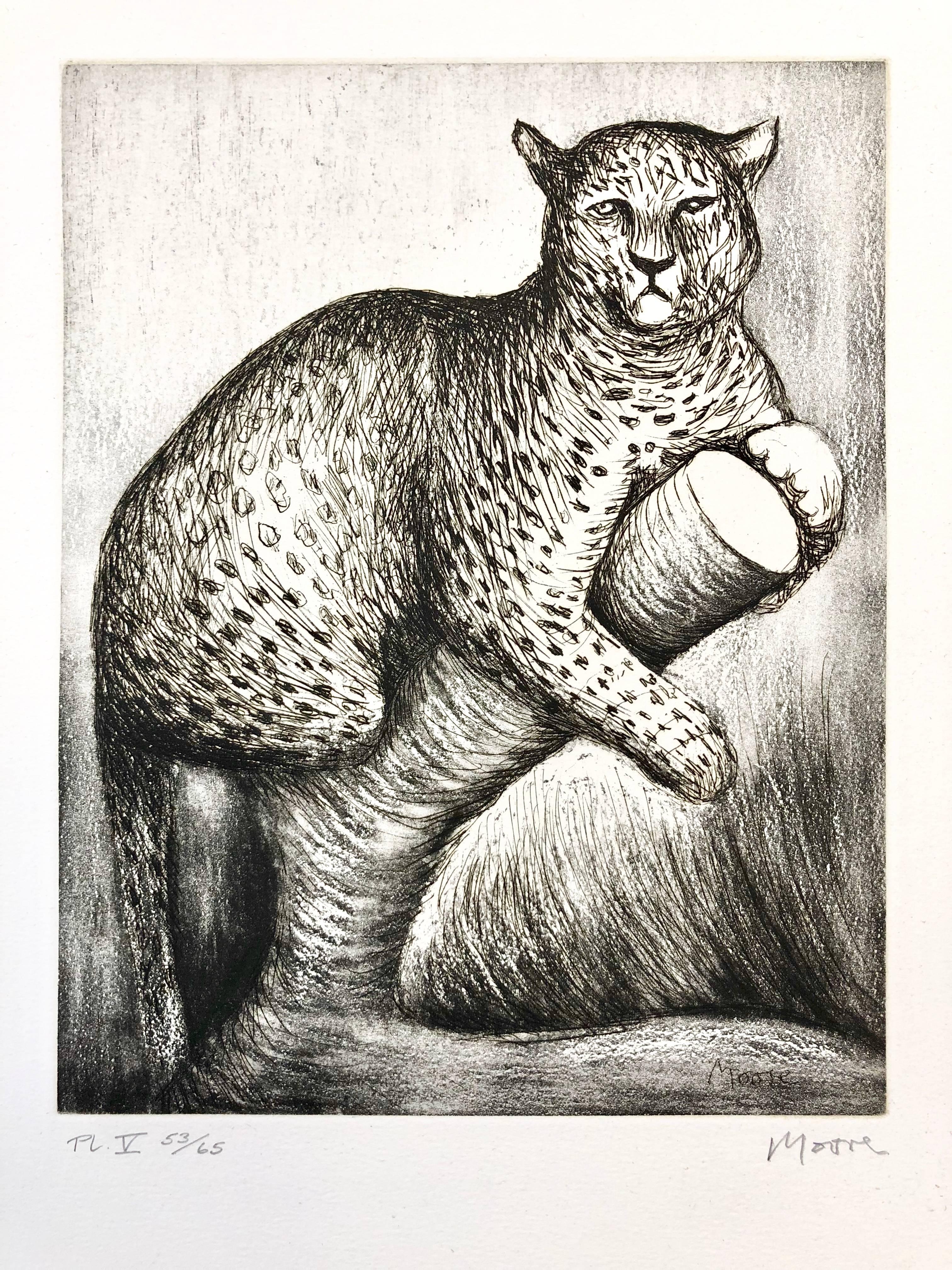 This piece is an original etching, aquatint and roulette by Henry Moore, created in 1981. It is from Moore's album of 15 original etchings, entitled 