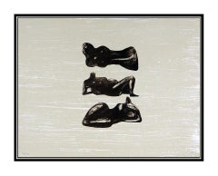HENRY MOORE Lithograph HAND SIGNED Reclining Figures Sculpture Art Bronze Study