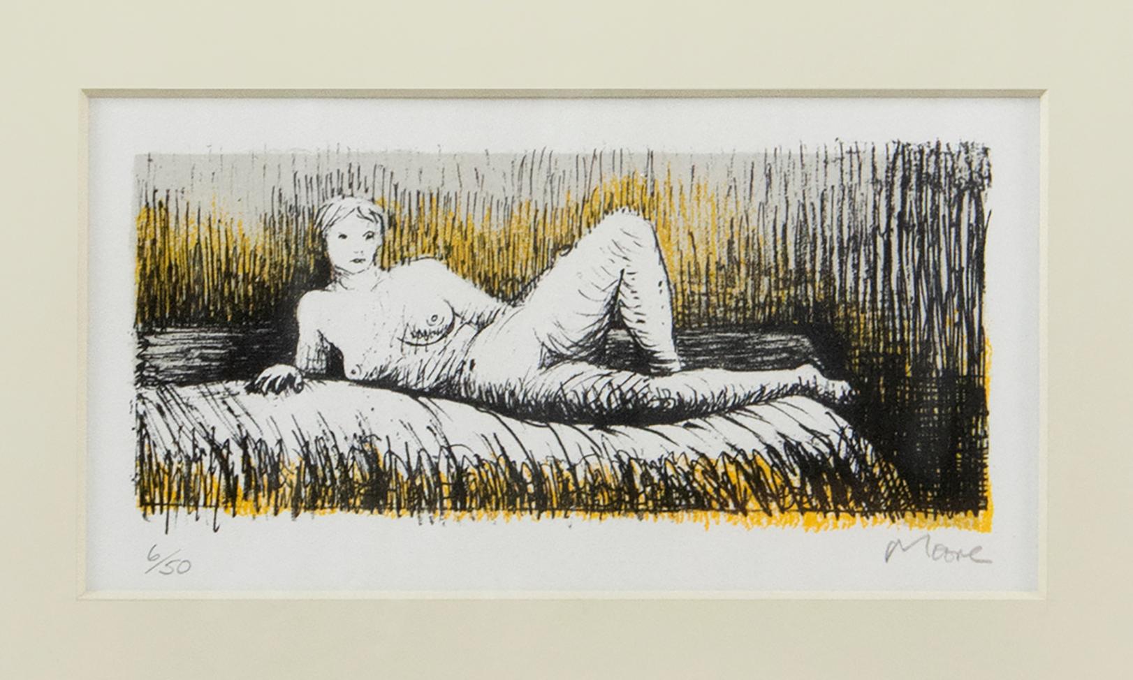 Henry Moore Figurative Print - Nude