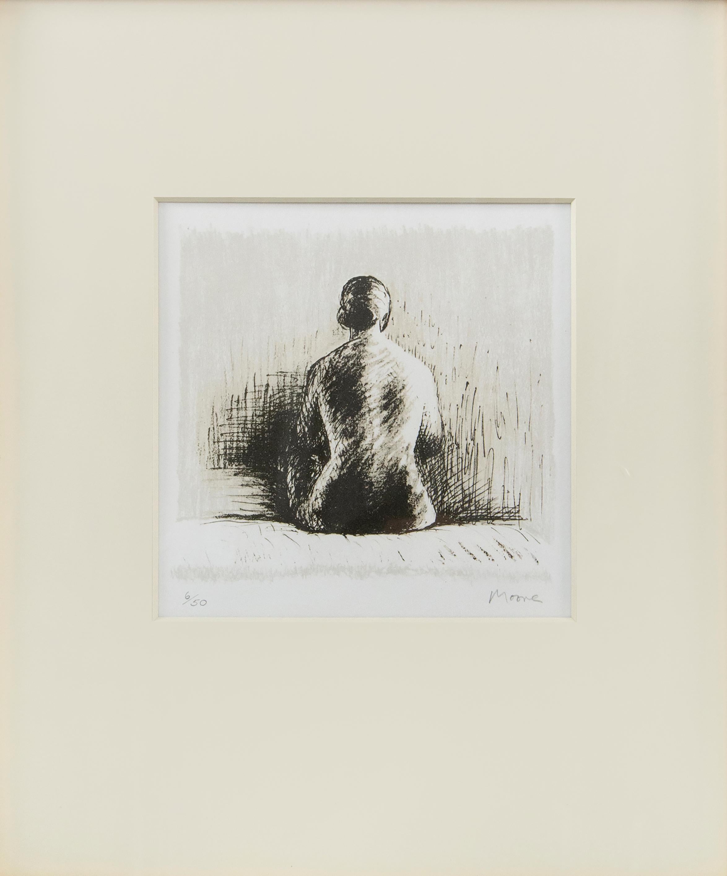 Nude - Beige Figurative Print by Henry Moore