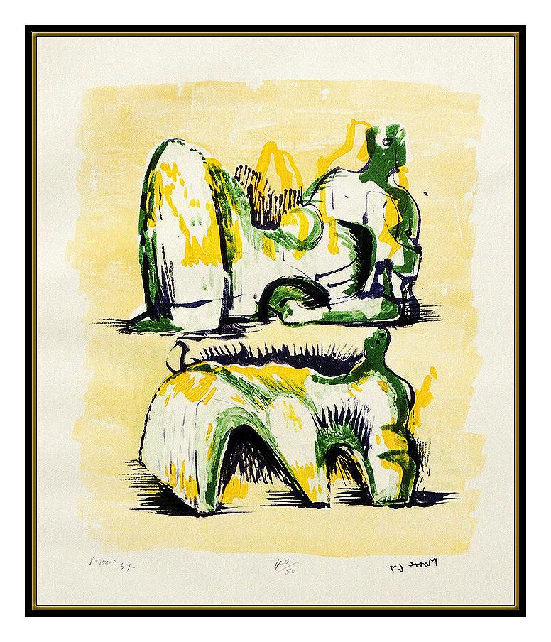 Henry Moore Authentic, Hand Signed and Numbered Lithograph, Professionally Custom Framed and listed with the Submit Best Offer option

Accepting Offers Now:  Up for sale here we have an Extremely Rare and Large lithograph in Color by Henry Moore