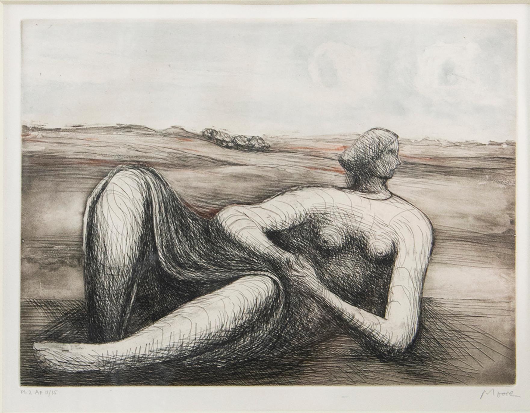 Reclining Figure - Abstract Print by Henry Moore