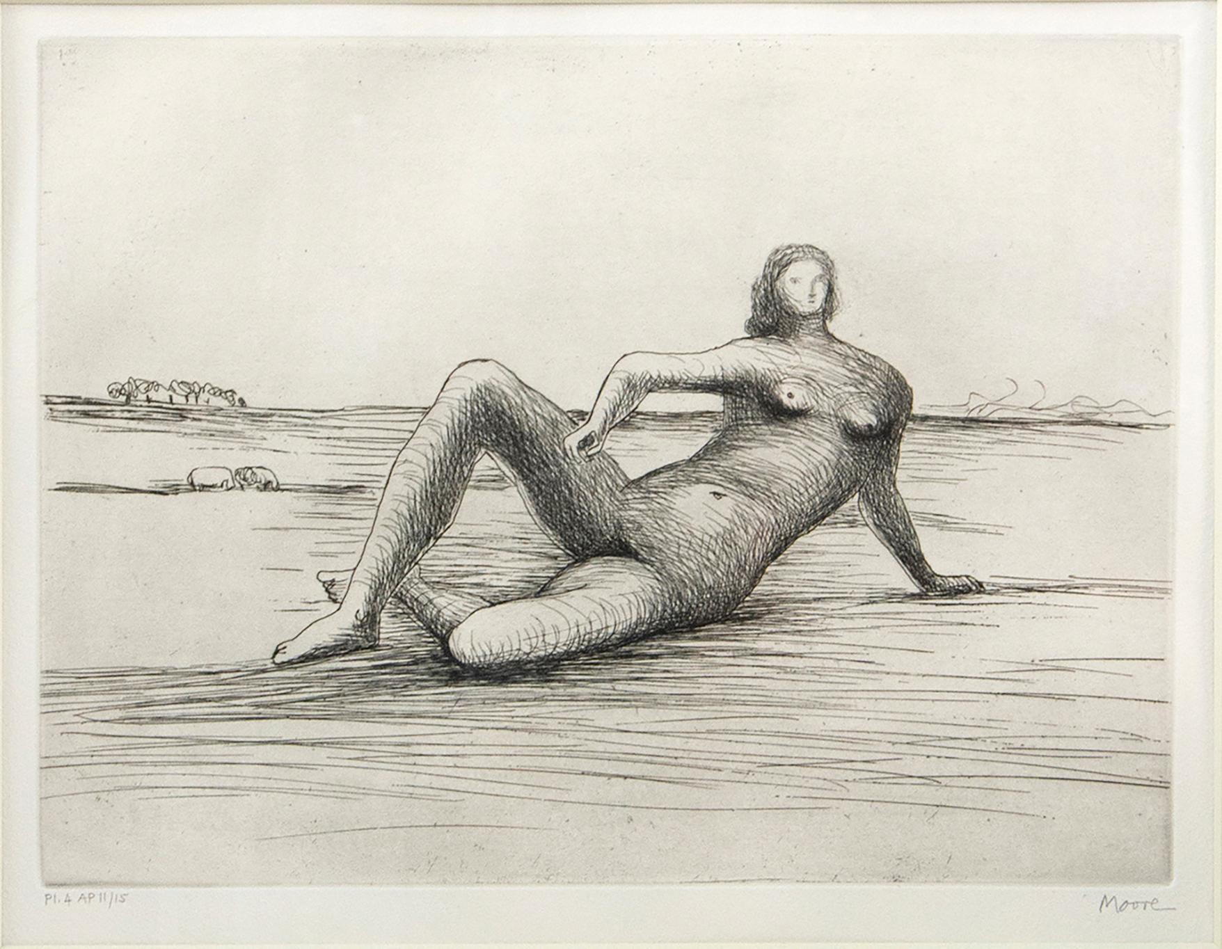 Henry Moore Figurative Print - Reclining Figure