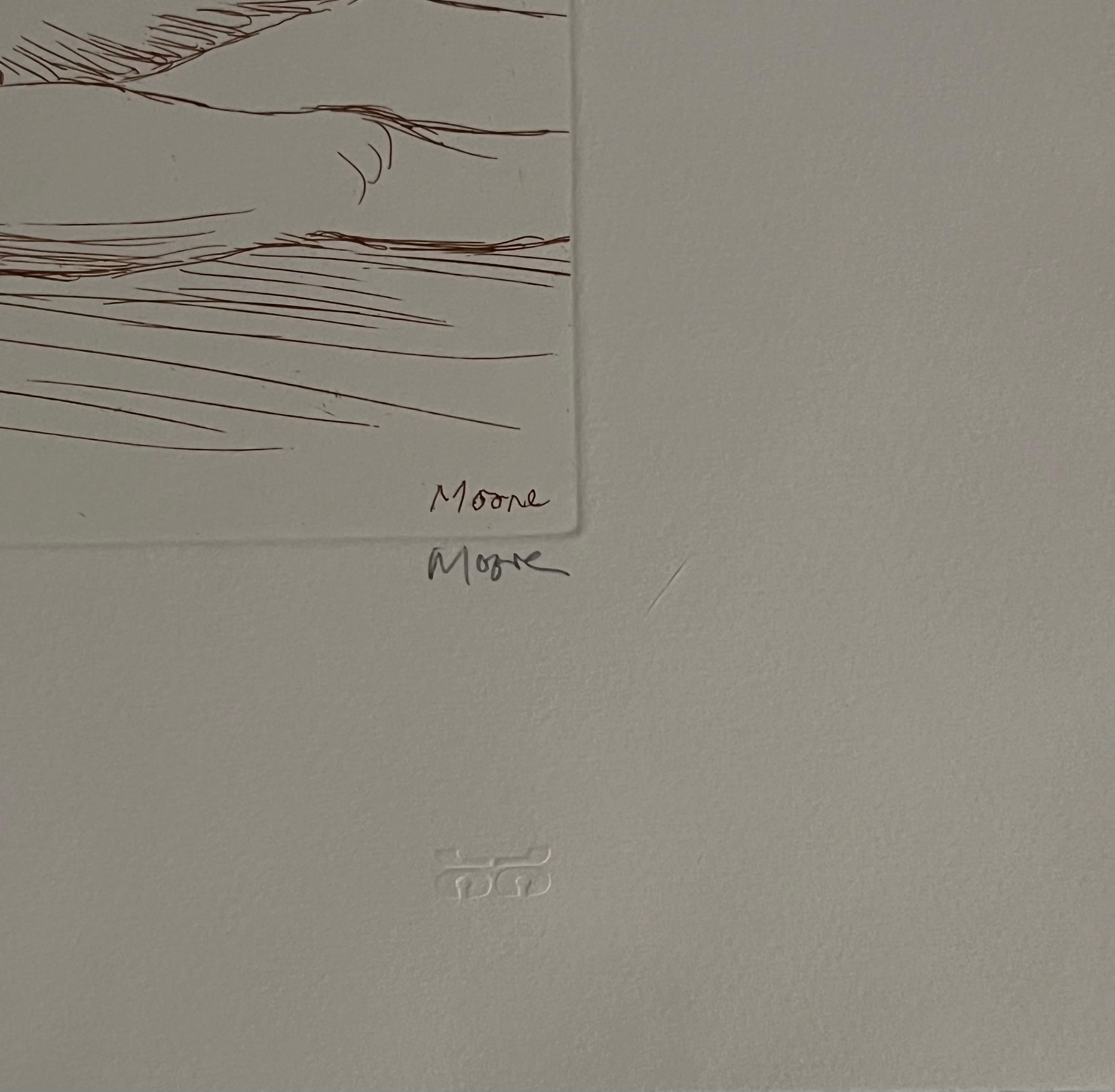 Henry Moore, „Reclining Figure“, Original-Radierung, handsigniert  im Angebot 1