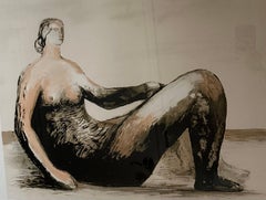 Henry Moore, "Reclining Woman IV, " hand signed lithograph