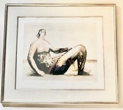 Henry Moore, "Reclining Woman IV, " hand signed lithograph