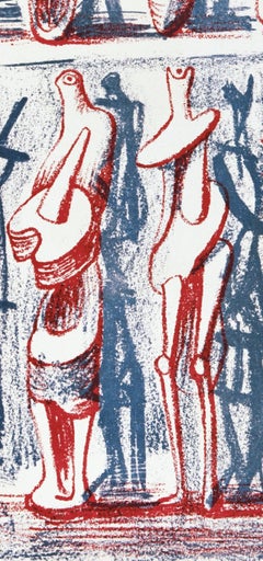 A.A.Moore, Figures debout rouges et bleues, du XXe siècle, 1951