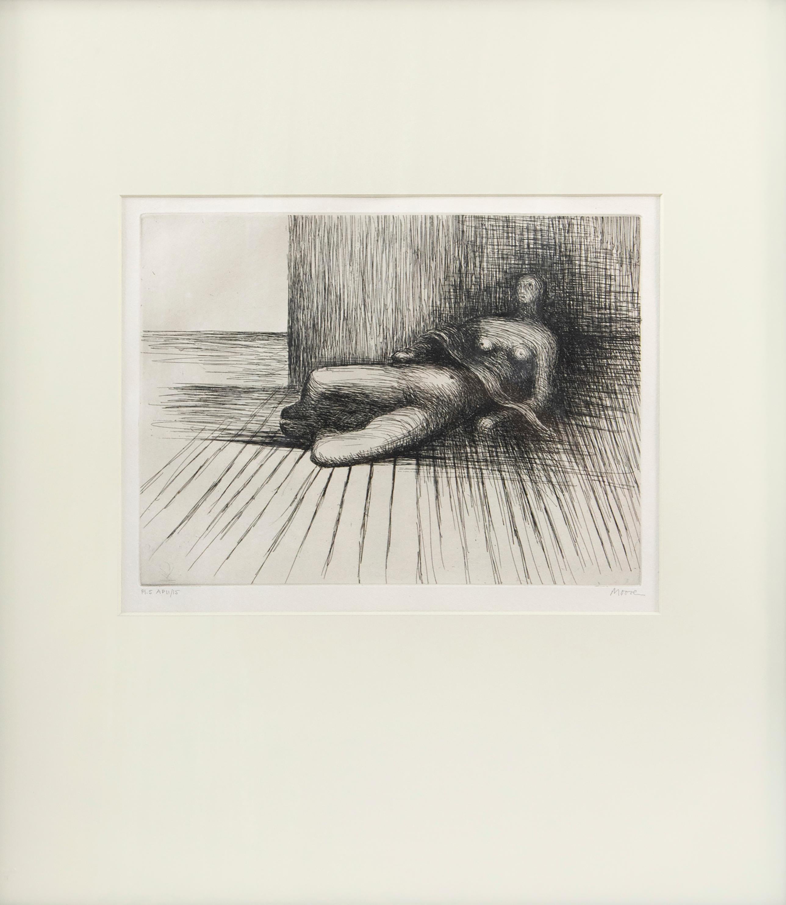 The Reclining Figure - Abstract Print by Henry Moore