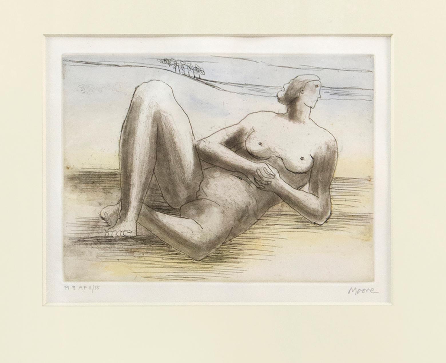 The Reclining Figure - Abstract Print by Henry Moore