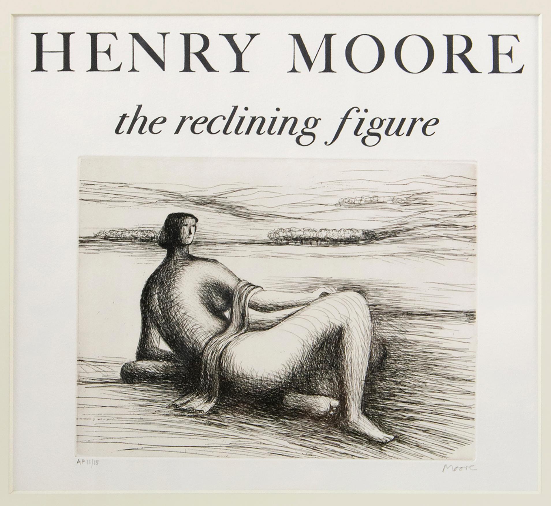 The Reclining Figure - Gray Figurative Print by Henry Moore