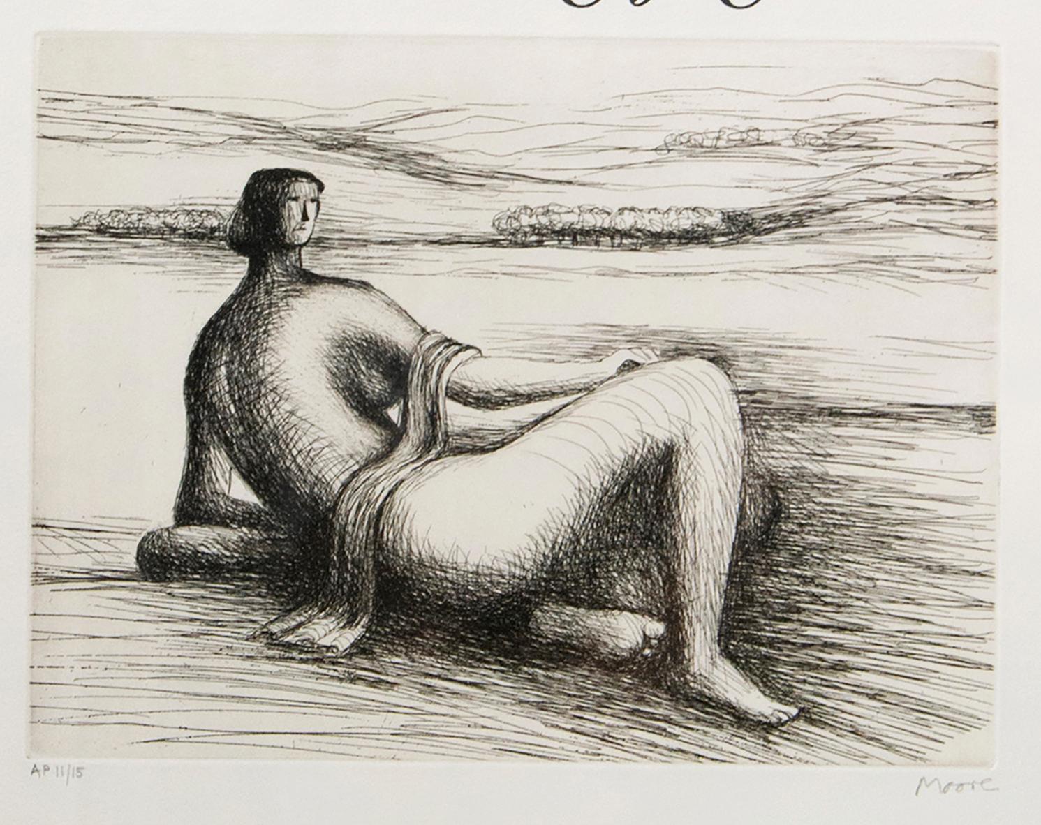 Etching, 1977, signed in pencil and numbered AP aside from the edition of 25, published by Henry Moore, Much Hadham, 57.5 x 48.5 cm. (22.6 x 19 in.)