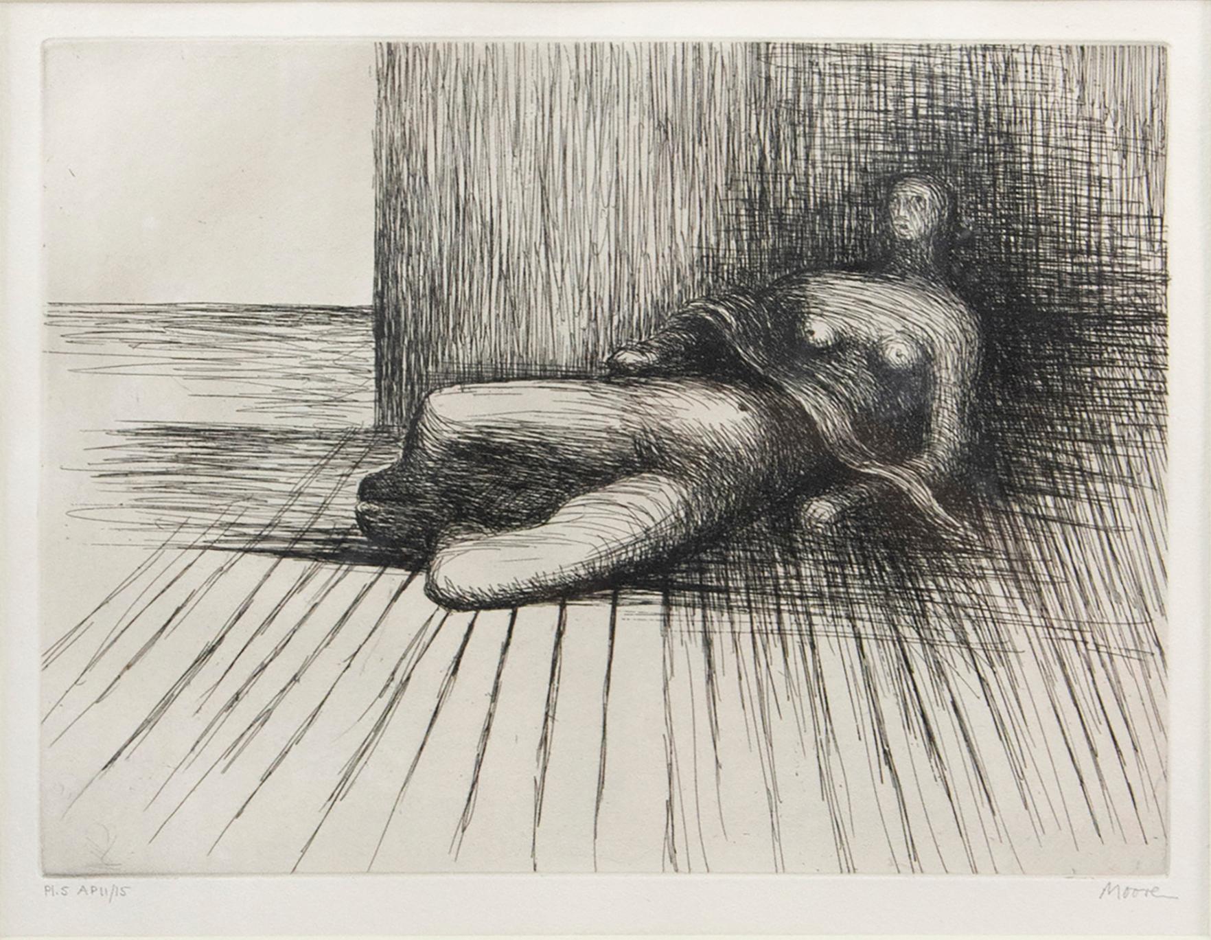 Henry Moore Figurative Print - The Reclining Figure