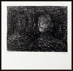 Henry Moore Thin Lips Armourer Original Lithograph Hand Signed Sculpture Artwork