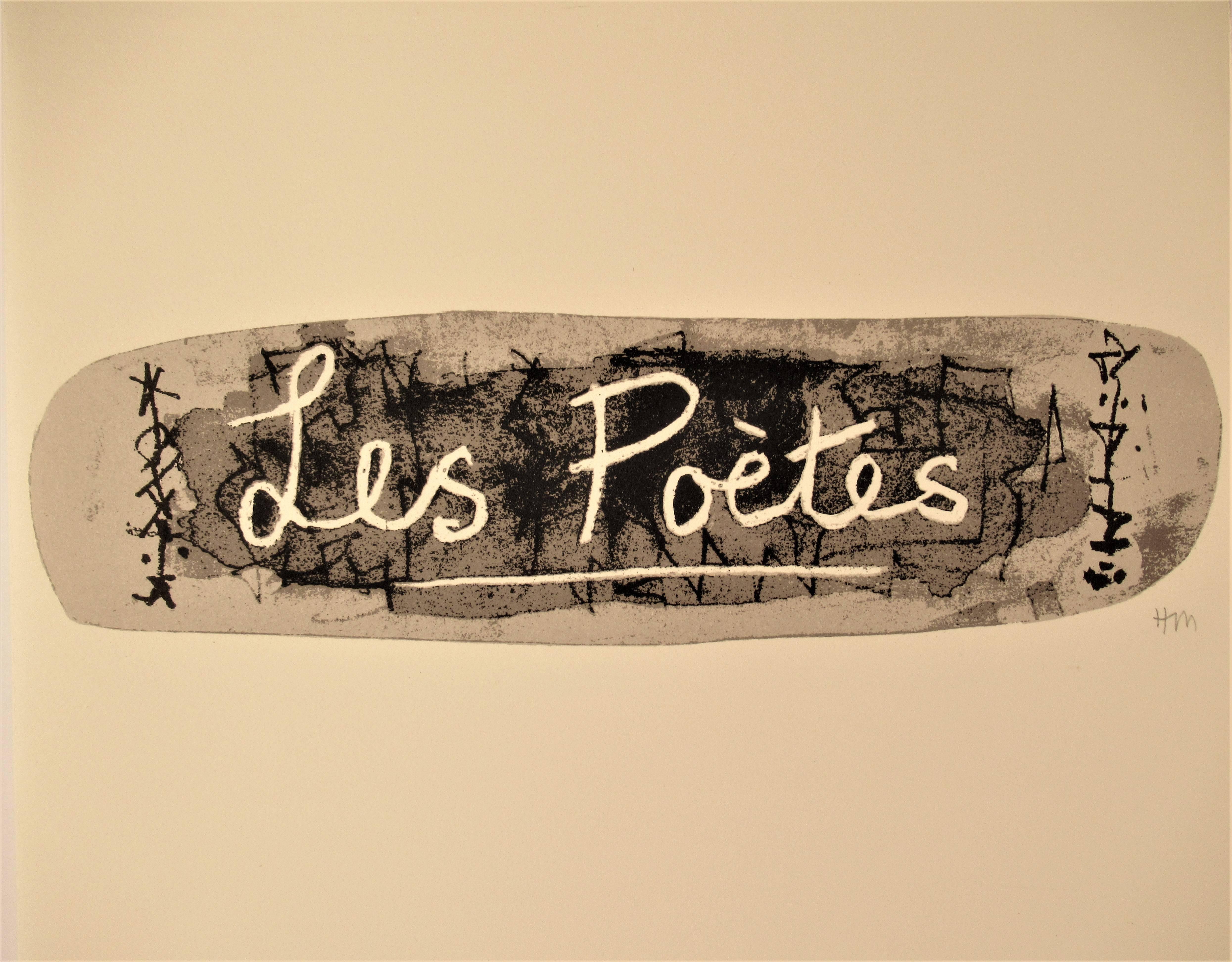 Les Poetes, La Poesie, Titelseite – Print von Henry Moore